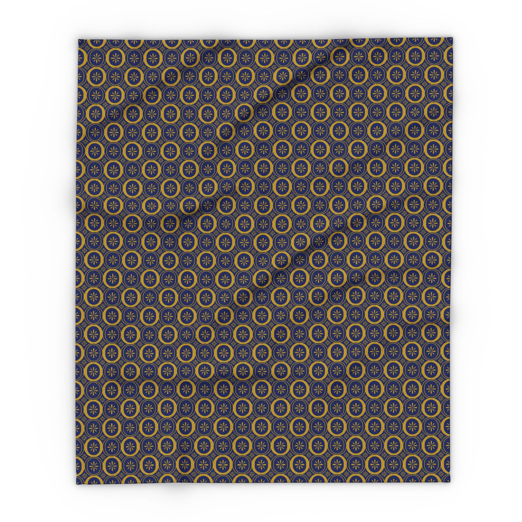 Solaris - Midnight Mallard - Gold - Cozy Arctic Fleece Blanket - Festive Holiday Throw