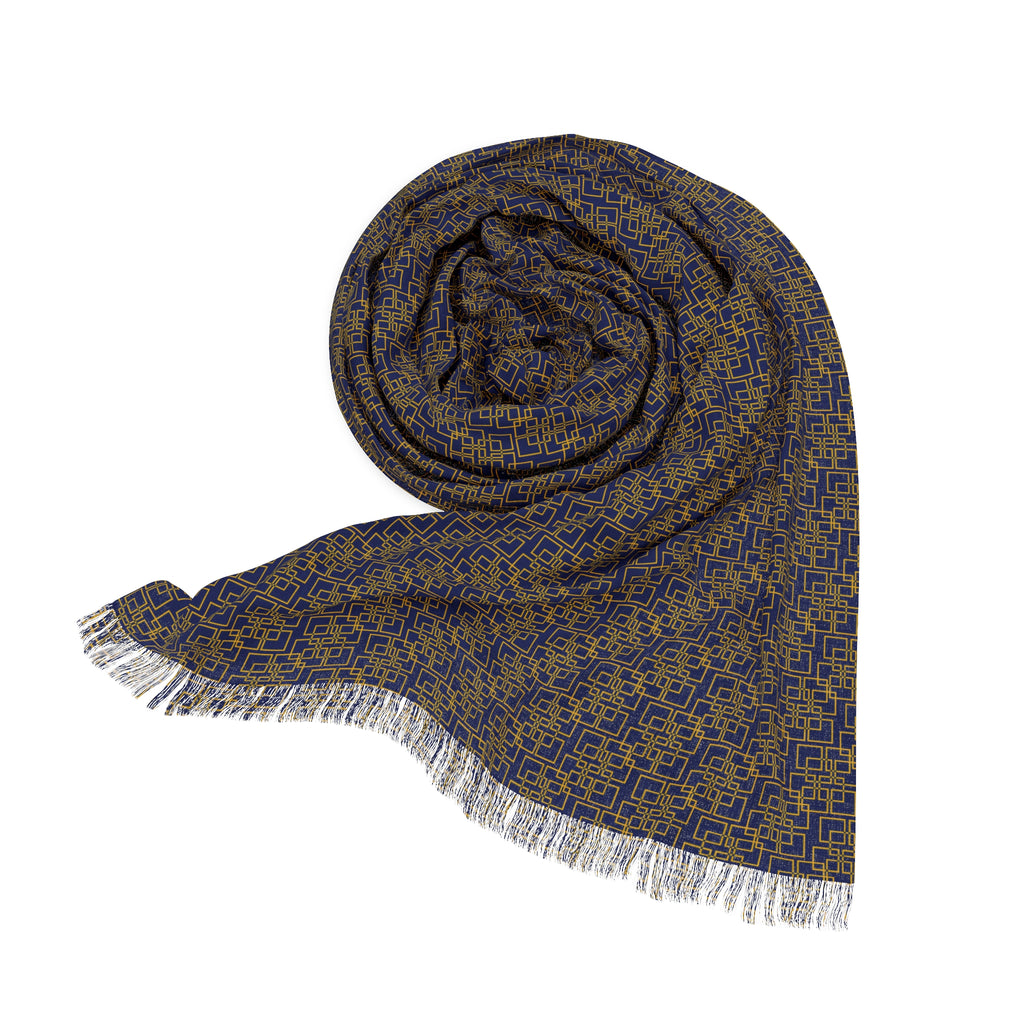 Linea Moda - Gold - Midnight Mallard - Scarf - Lightweight Shawl, Perfect for Outdoor Events, Mothers Day Gift