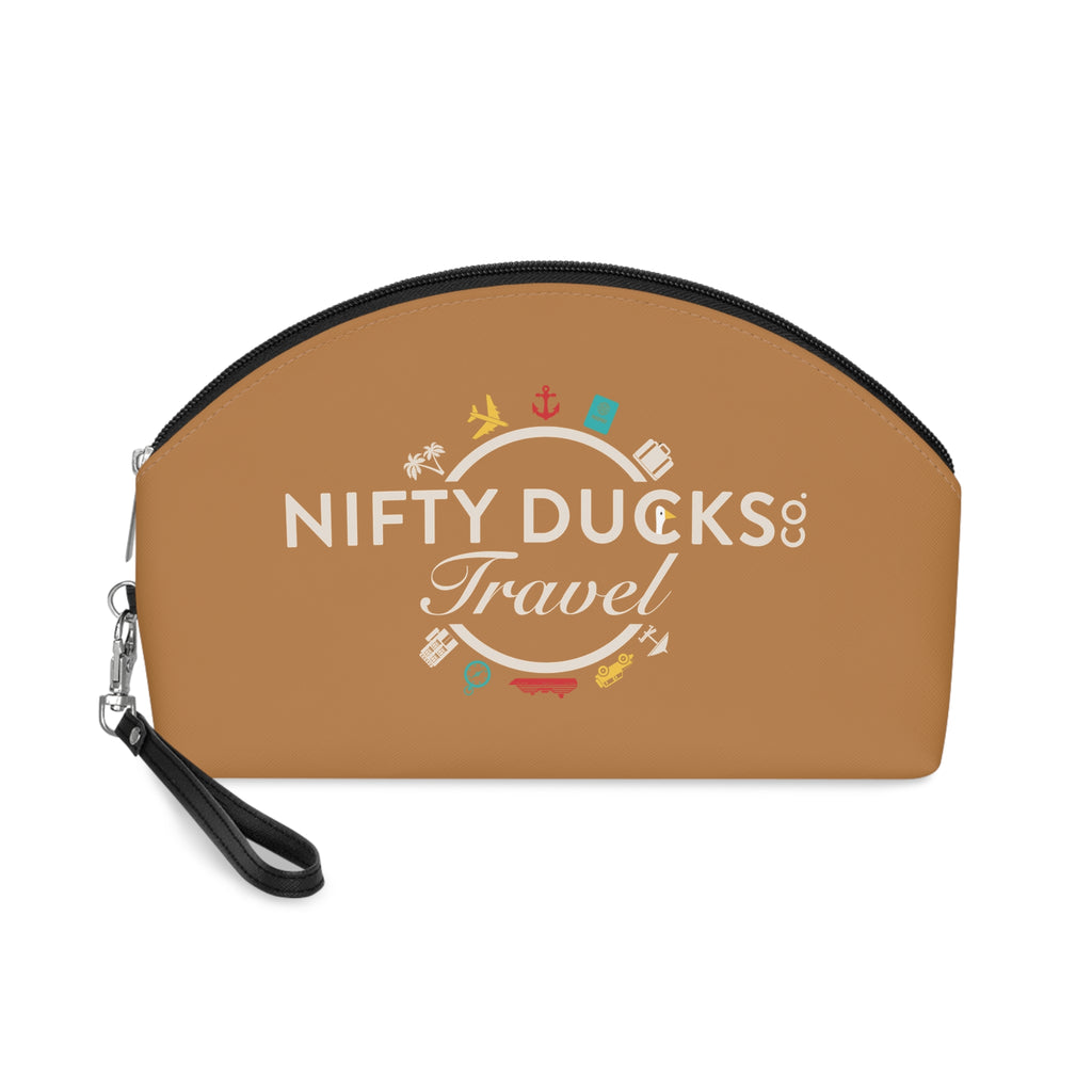 Nifty Ducks Travel Logo - Makeup Bag - Fun & Functional Travel Accessory - Brandy Punch