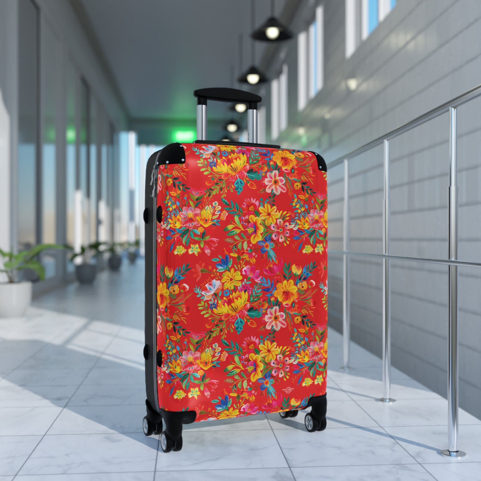 Bright Watercolor Flowers - Red - Suitcase - Stylish Luggage for Adventurers