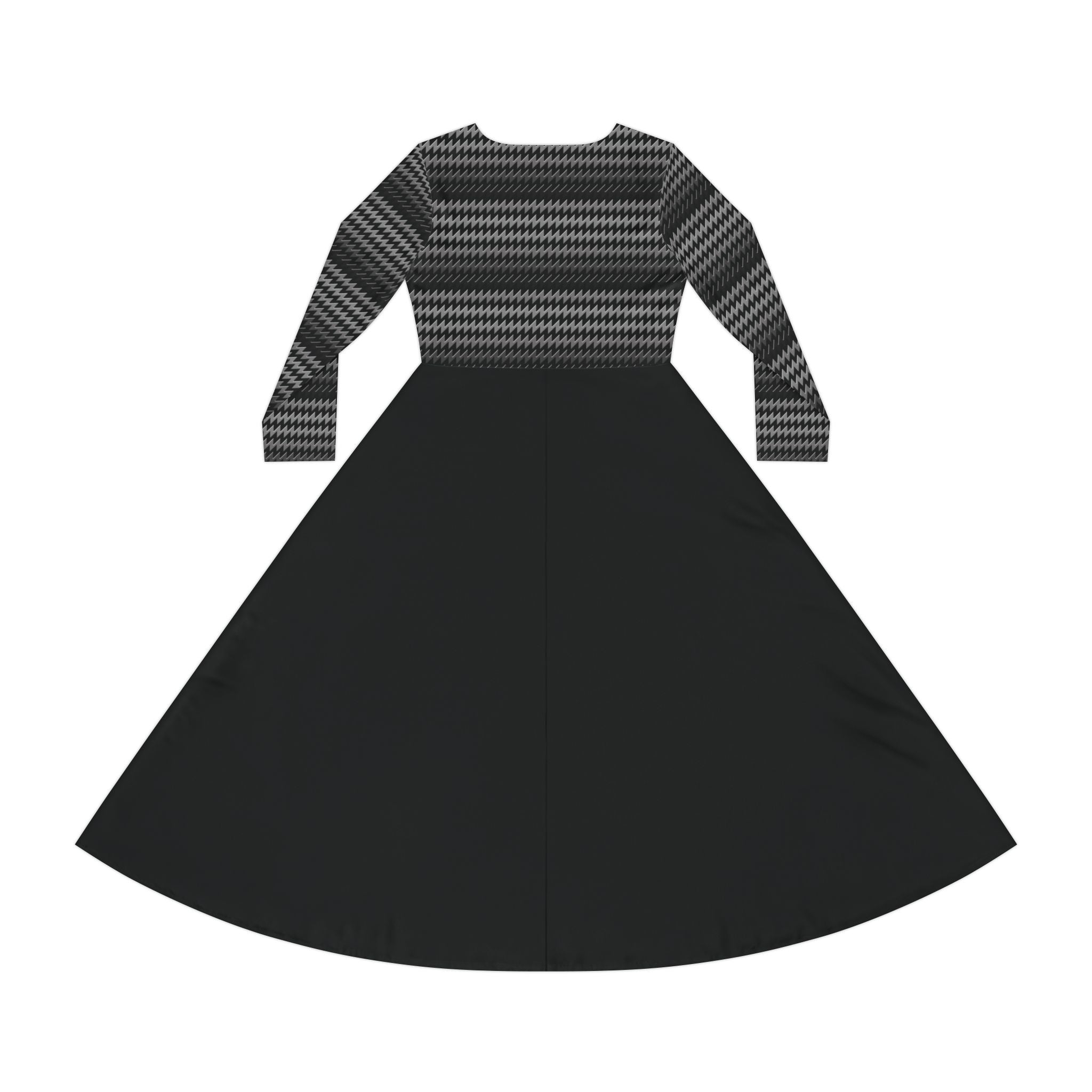 Kinetra - Black - Gold - Elegant Women's Long Sleeve Dance Dress - Cocktail Time