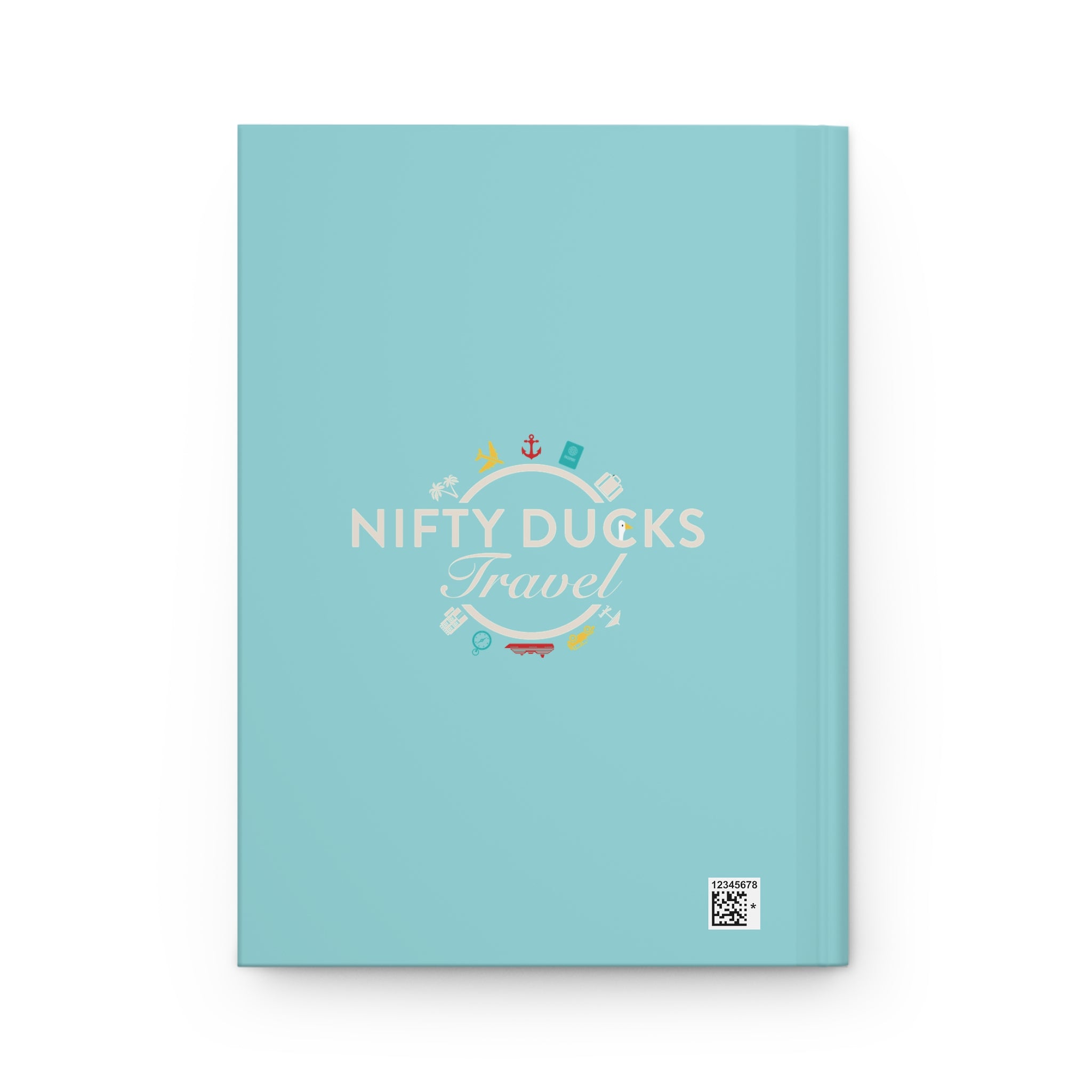 Traveling Ducks - Nifty Ducks Travel Logo - Electric Blue - Hardcover Journal - Matte Finish