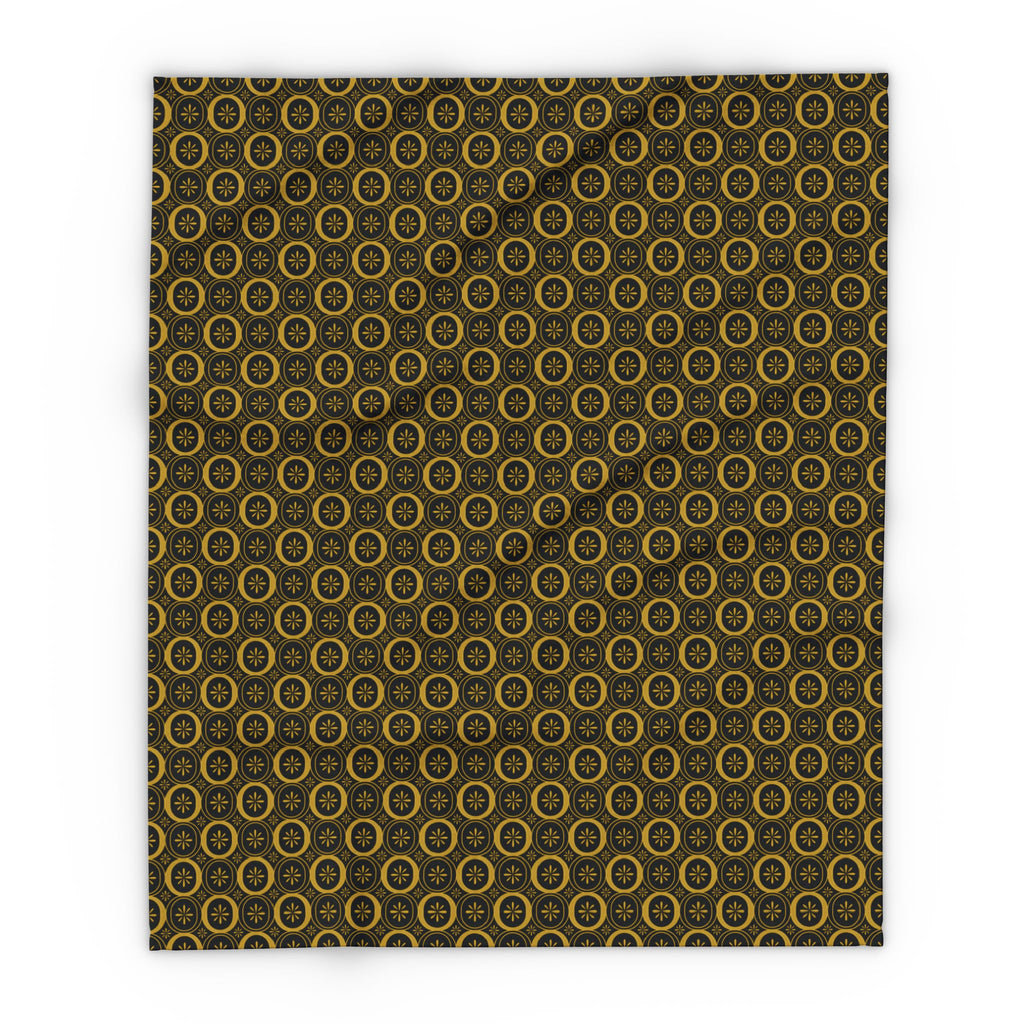 Solaris - Black - Gold - Cozy Arctic Fleece Blanket - Festive Holiday Throw