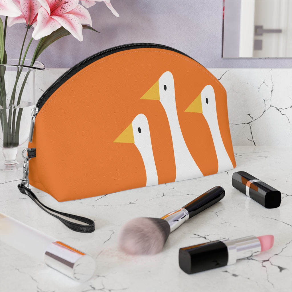 Traveling Ducks - Makeup Bag - Fun & Functional Travel Accessory - Orange