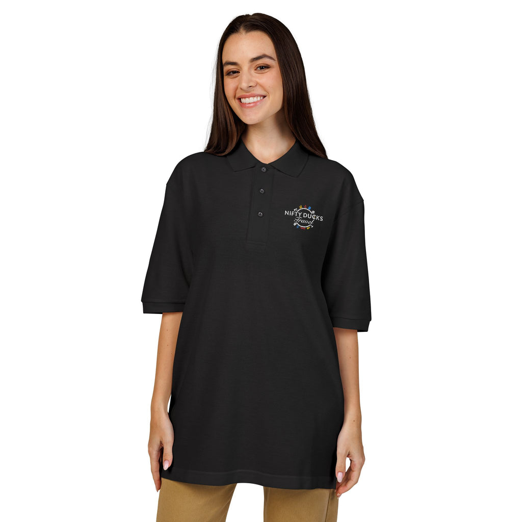 Nifty Ducks Travel Logo - Unisex Polo