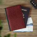 Greek Key - Red - Passport Cover | Travel Accessory, Gift for Jet setters, Unique Travel Journal, Vacation Must-Have, Gift for Travelers