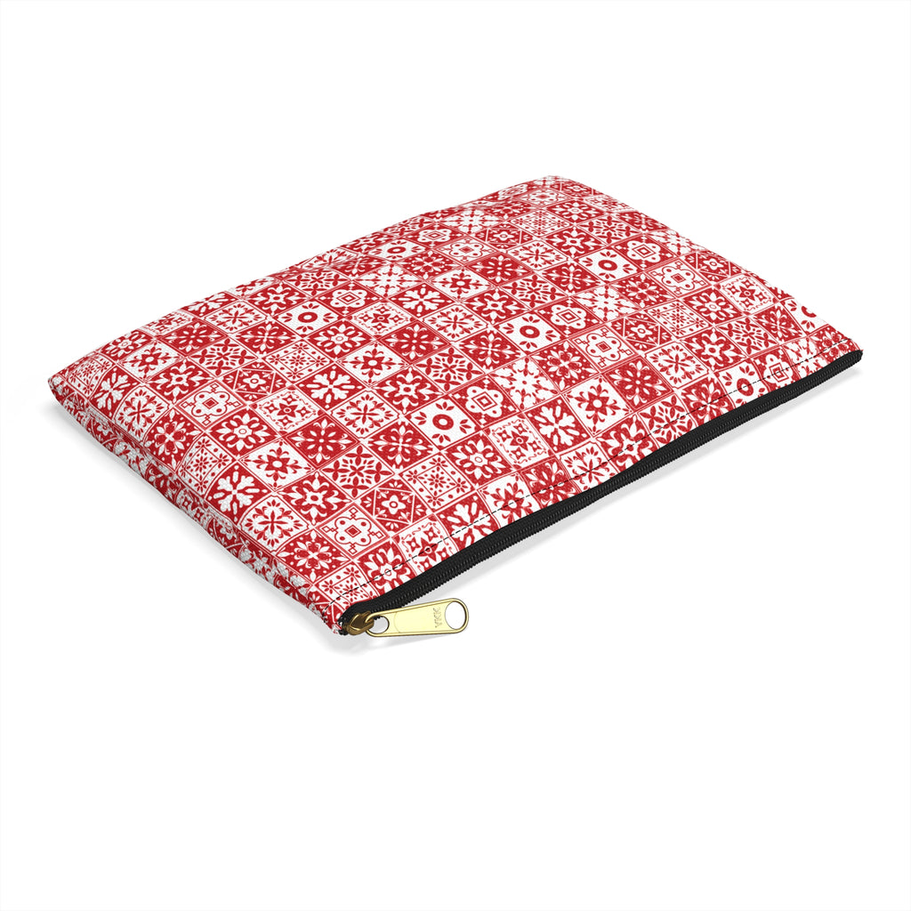 Mediterraneo Mosaic - Red - Accessory Pouch - Perfect for Adventurers & Travelers
