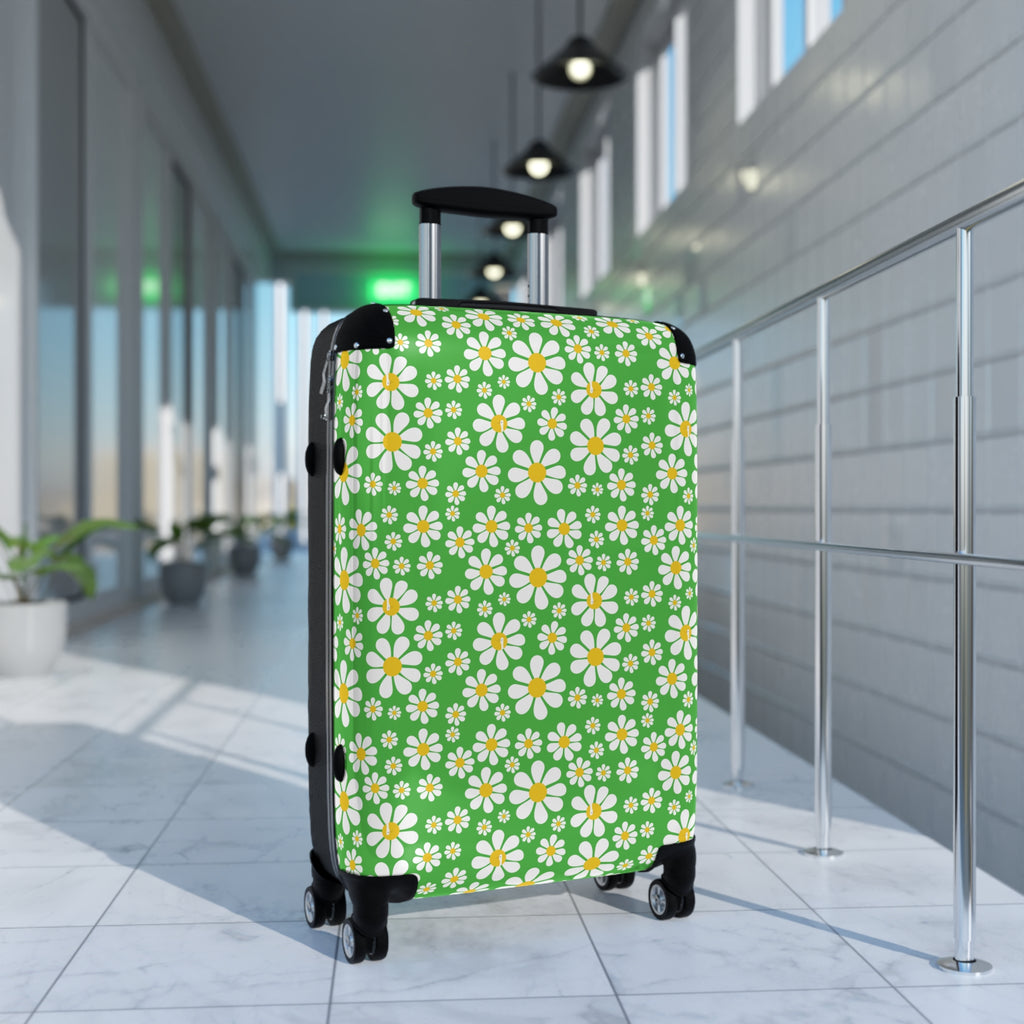 Ducks in Daisies - Lime Green - Suitcase - Stylish Luggage for Adventurers