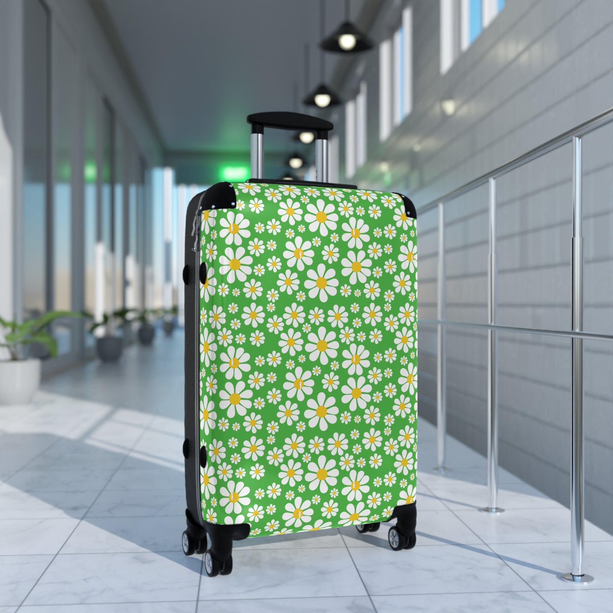 Ducks in Daisies - Lime Green - Suitcase - Stylish Luggage for Adventurers