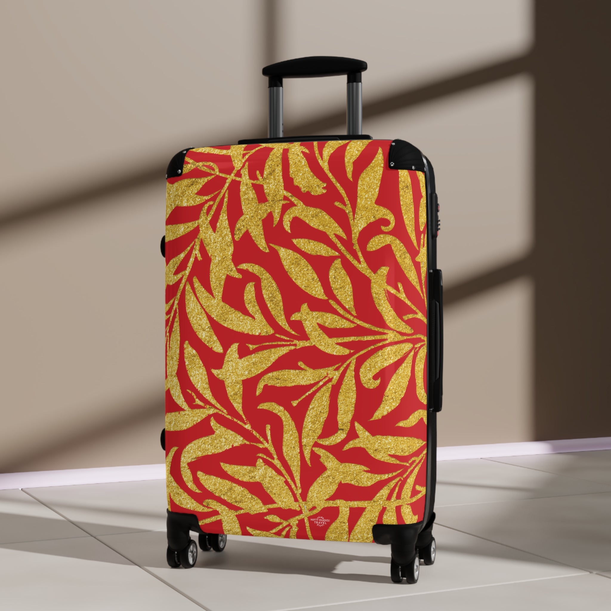 Gold Leaves - Scarlet - Suitcase - Stylish Luggage for Adventurers