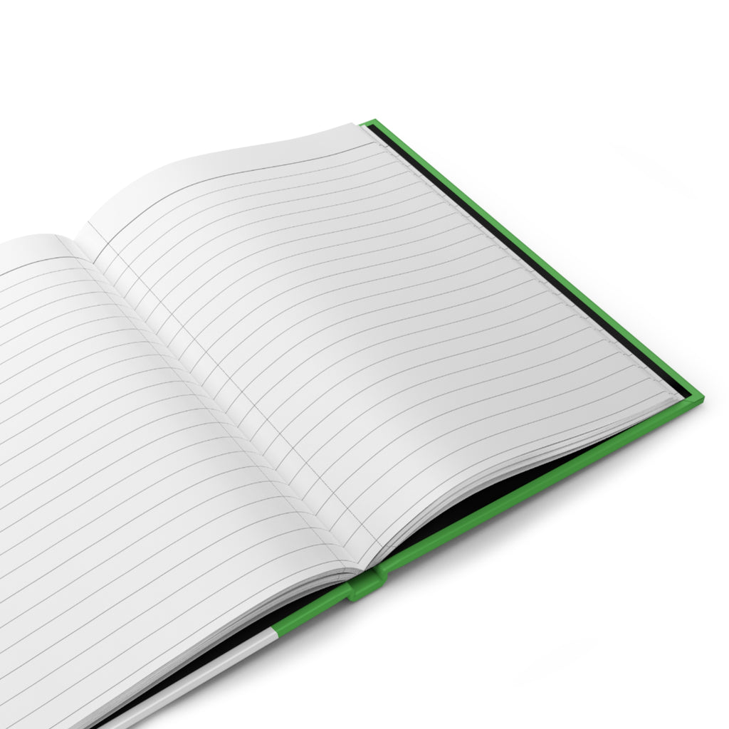 Traveling Ducks - Nifty Ducks Travel Logo - Lime Green - Hardcover Journal - Matte Finish