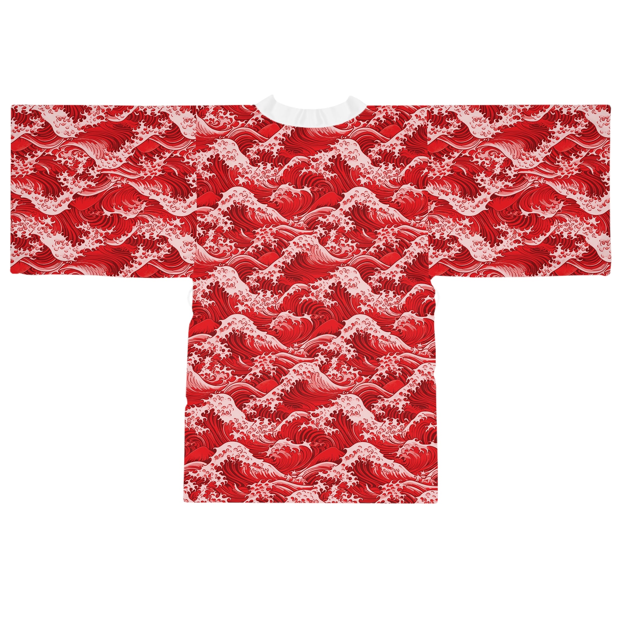 Tempest Tides - Red - Long Sleeve Kimono Robe - Chic Loungewear, Spa Outfit, Gift for Her, Inner Peace, Home Comfort