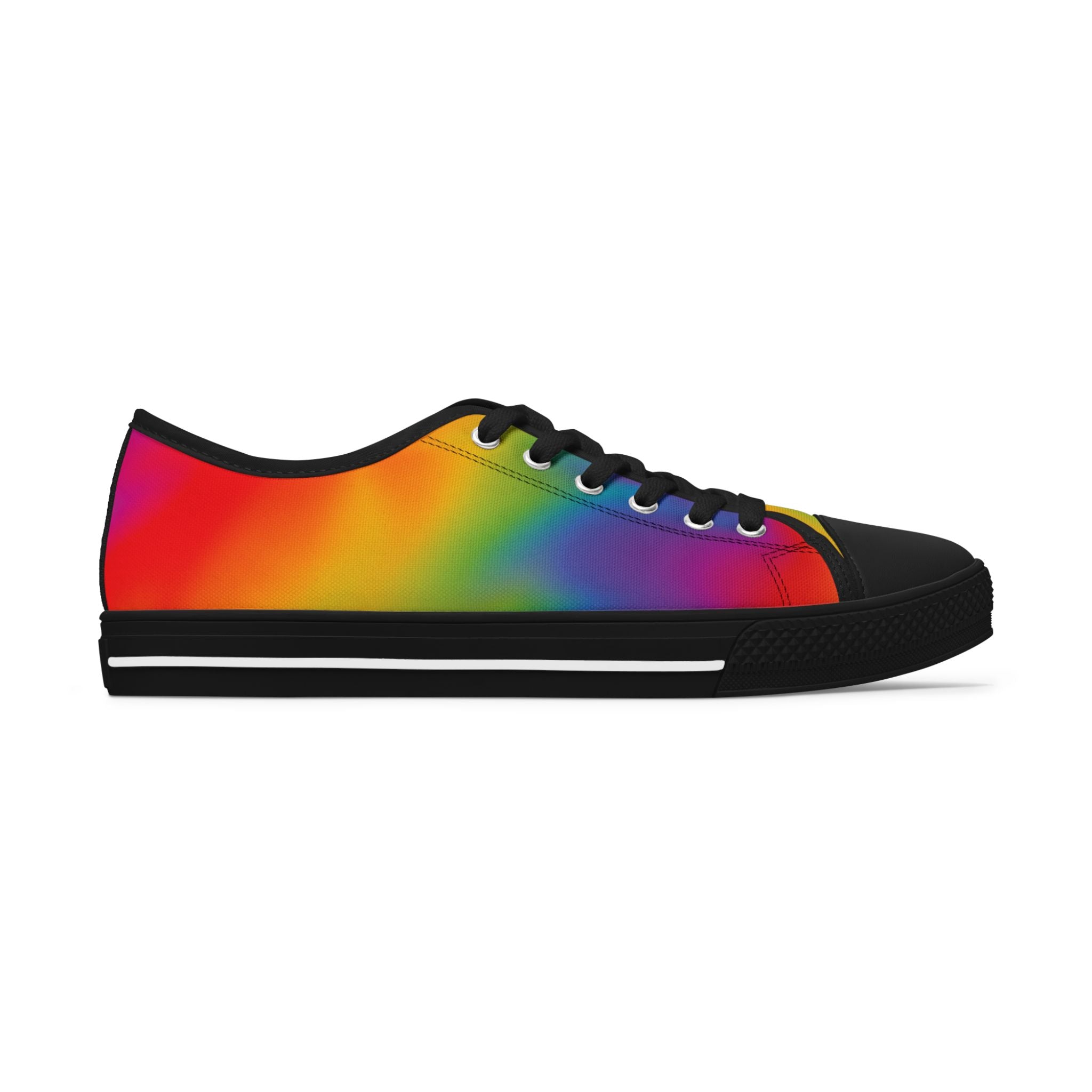 Travel in Technicolor - Women's Low Top Sneakers — Casual Canvas Shoes