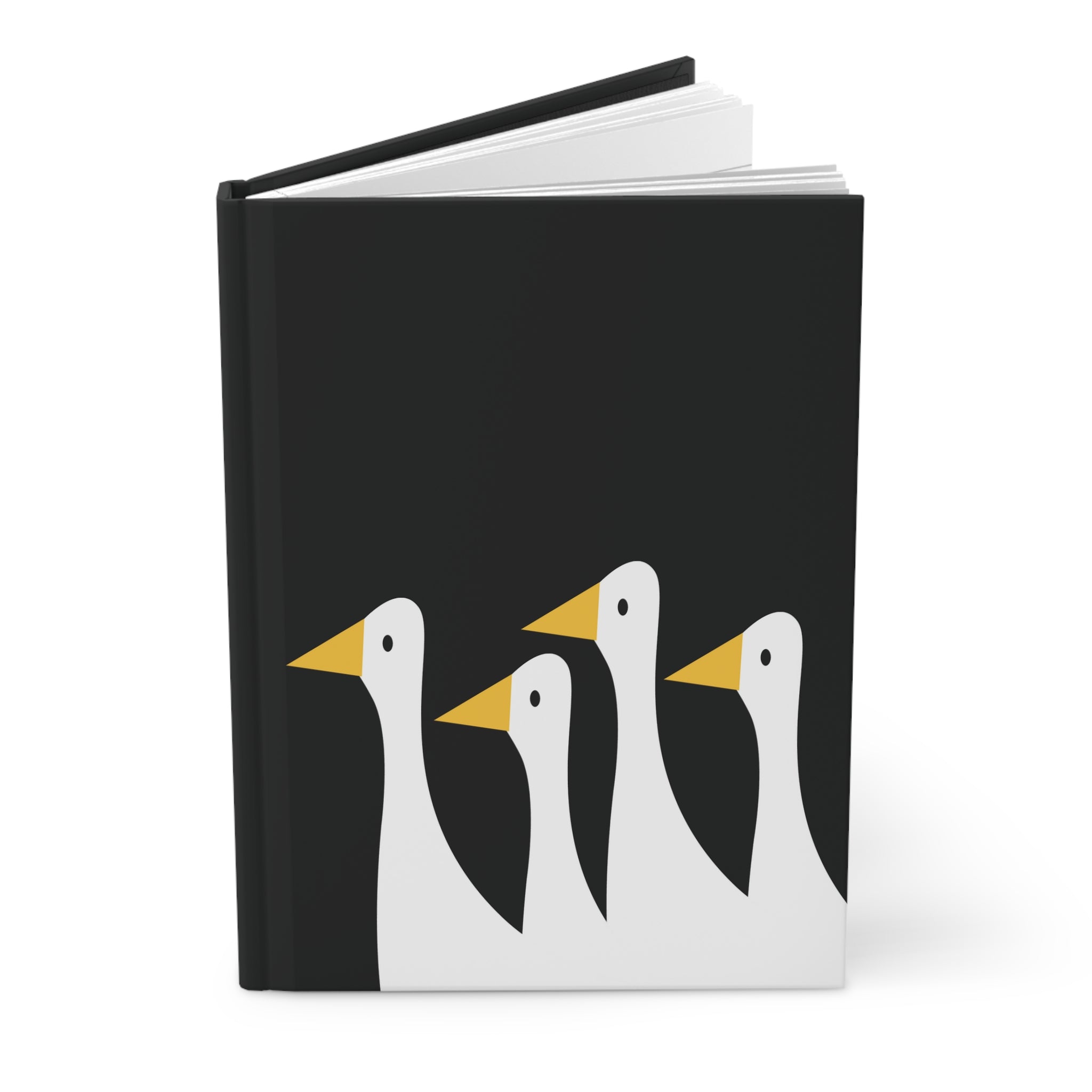 Traveling Ducks - Nifty Ducks Travel Logo - Black - Hardcover Journal - Matte Finish