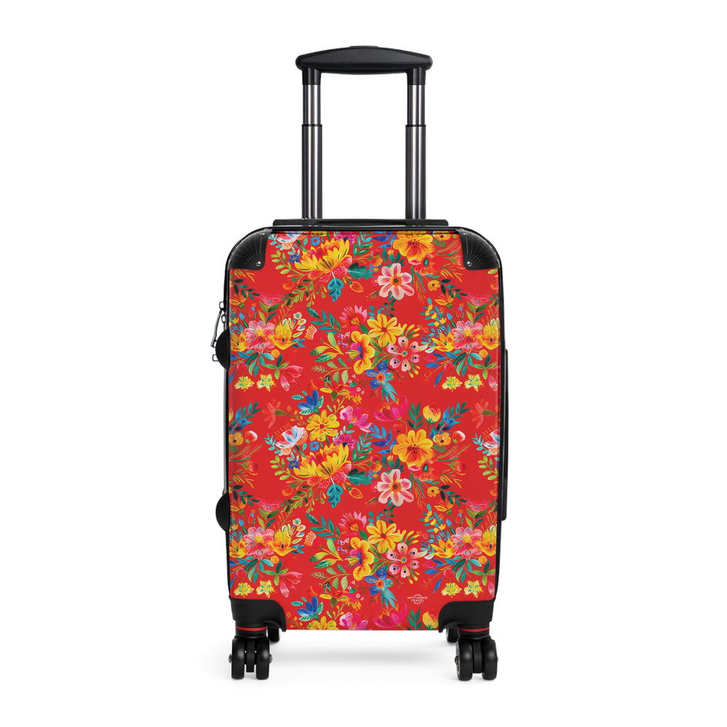 Bright Watercolor Flowers - Red - Suitcase - Stylish Luggage for Adventurers