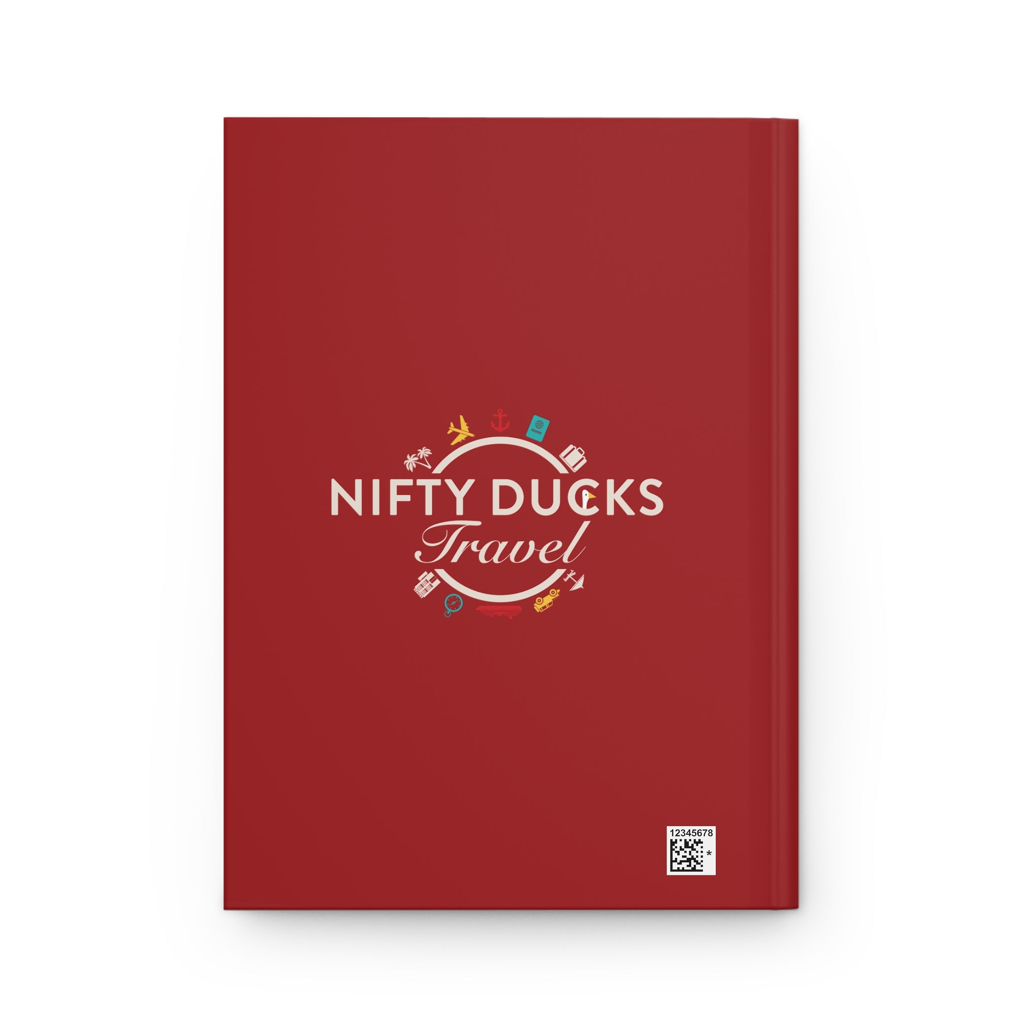 Traveling Ducks - Nifty Ducks Travel Logo - Scarlet - Hardcover Journal - Matte Finish