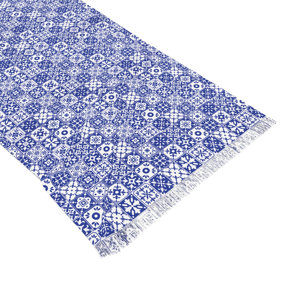 Mediterraneo Mosaic - Blue - Scarf - Lightweight Shawl, Perfect for Outdoor Events, Mothers Day Gift