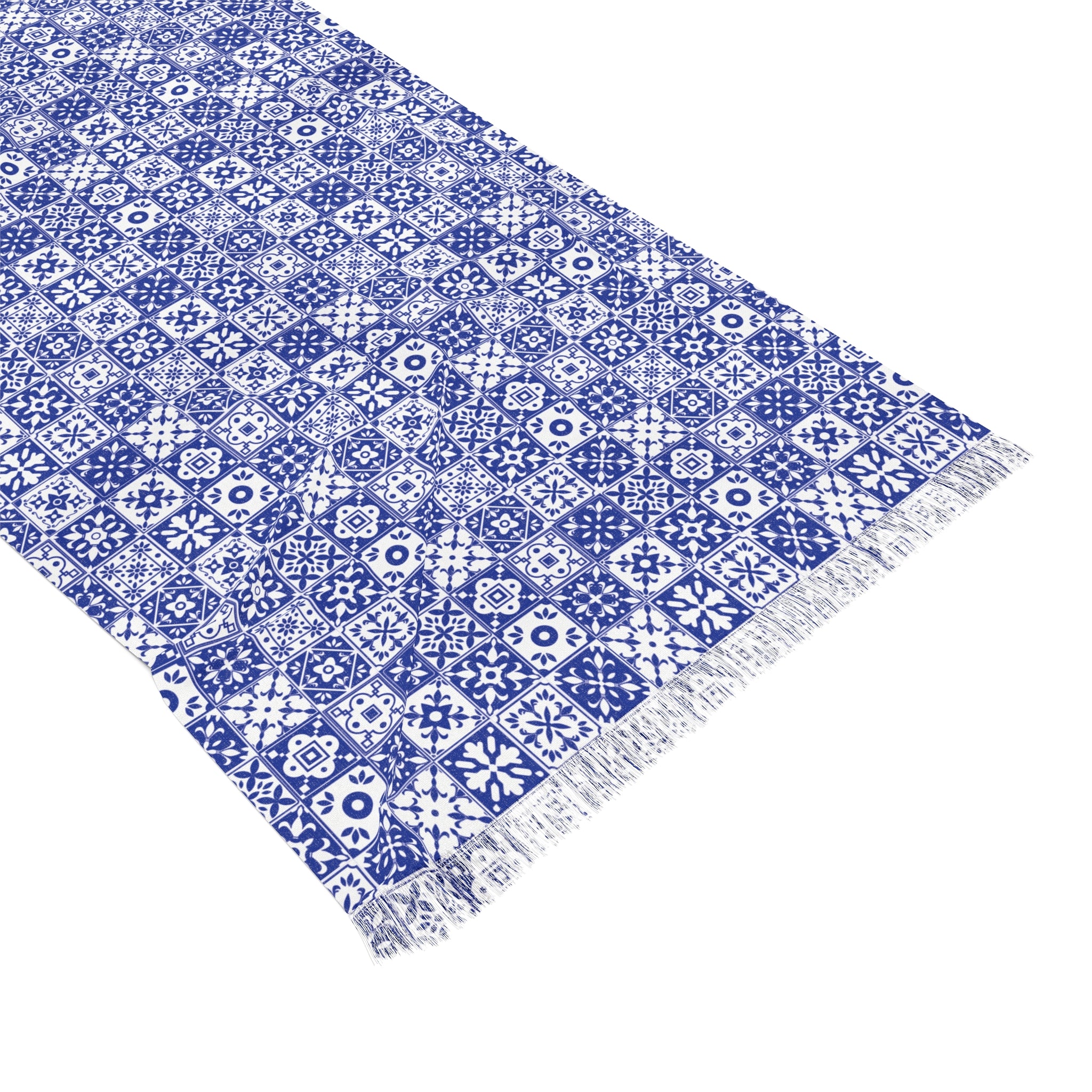 Mediterraneo Mosaic - Blue - Scarf - Lightweight Shawl, Perfect for Outdoor Events, Mothers Day Gift