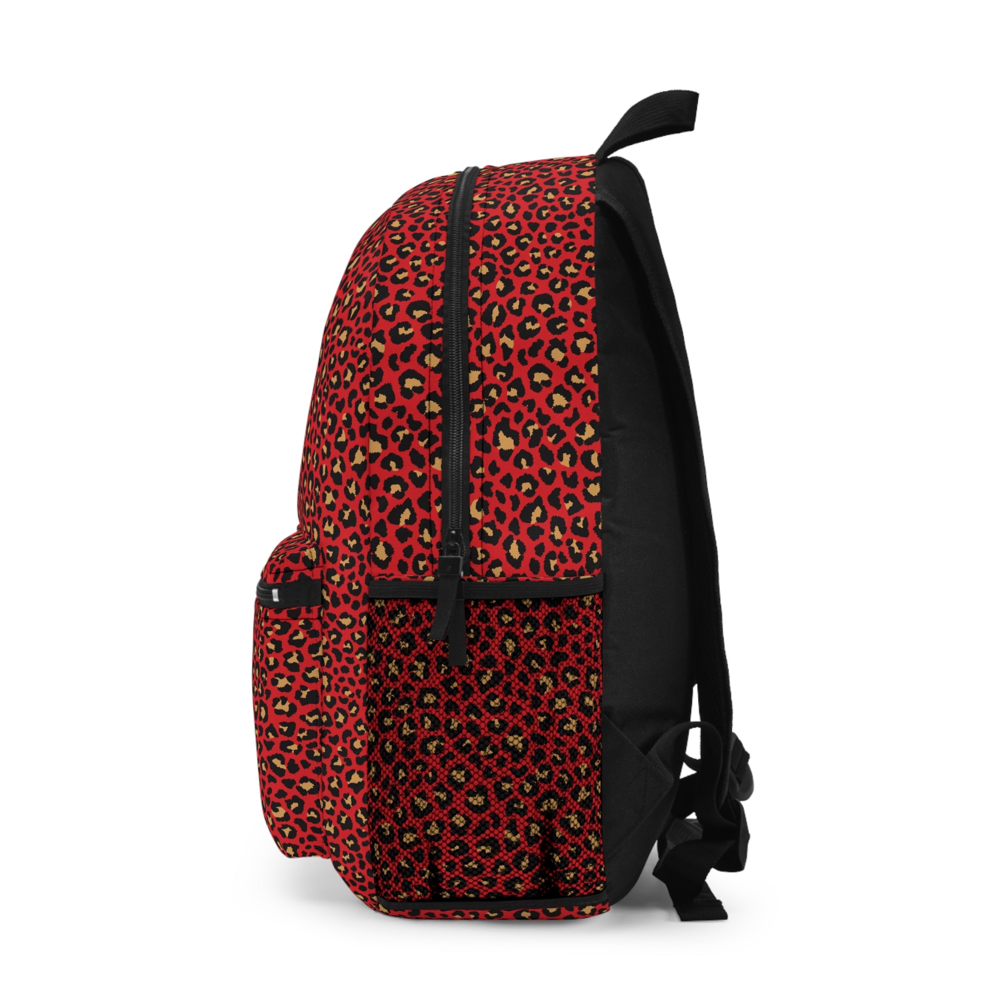 Spicy Kitty - Scarlet - Leopard Print - Backpack - Travel Bag with Black Duck Design