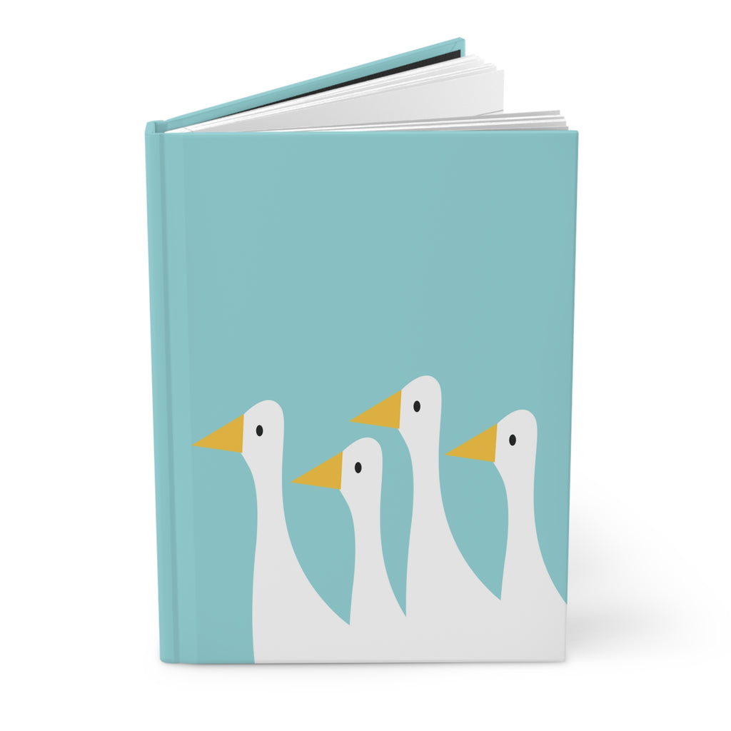 Traveling Ducks - Nifty Ducks Travel Logo - Electric Blue - Hardcover Journal - Matte Finish