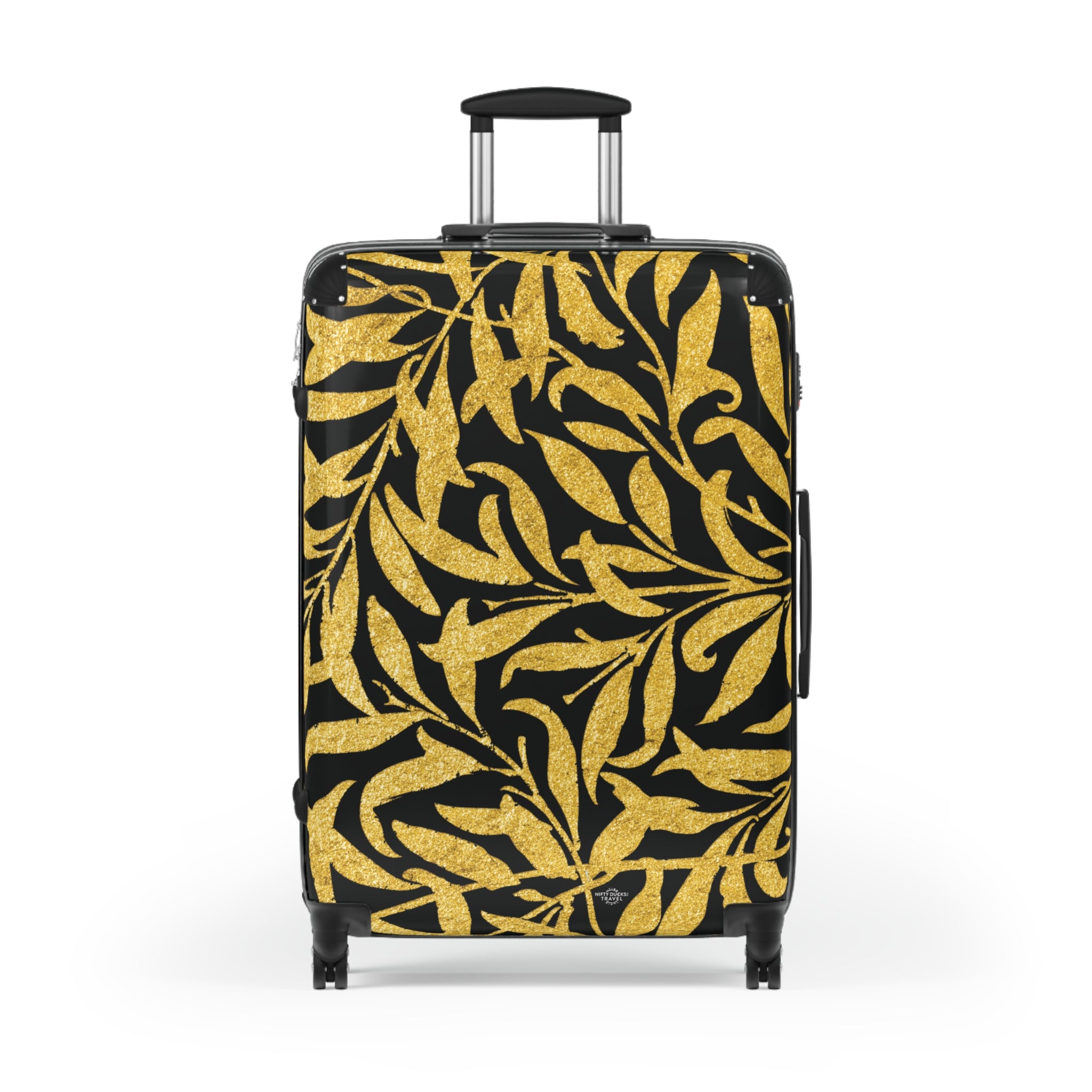 Gold Leaves - Black - Suitcase - Stylish Luggage for Adventurers