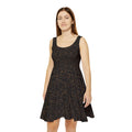 Spicy Kitty - Black Chocolate - Skater Dress, Stylish Summer Dress, Casual Party Outfit, Unique Gift for Her, Fun Dress for Festivals