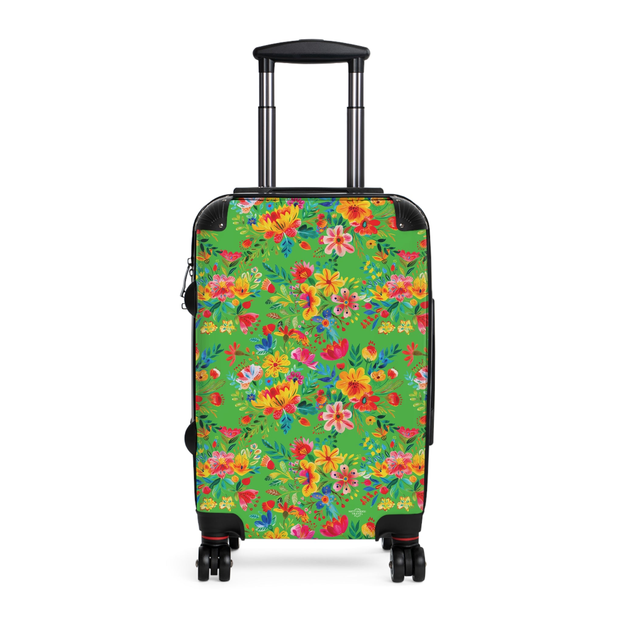 Bright Watercolor Flowers - Lime Green - Suitcase - Stylish Luggage for Adventurers