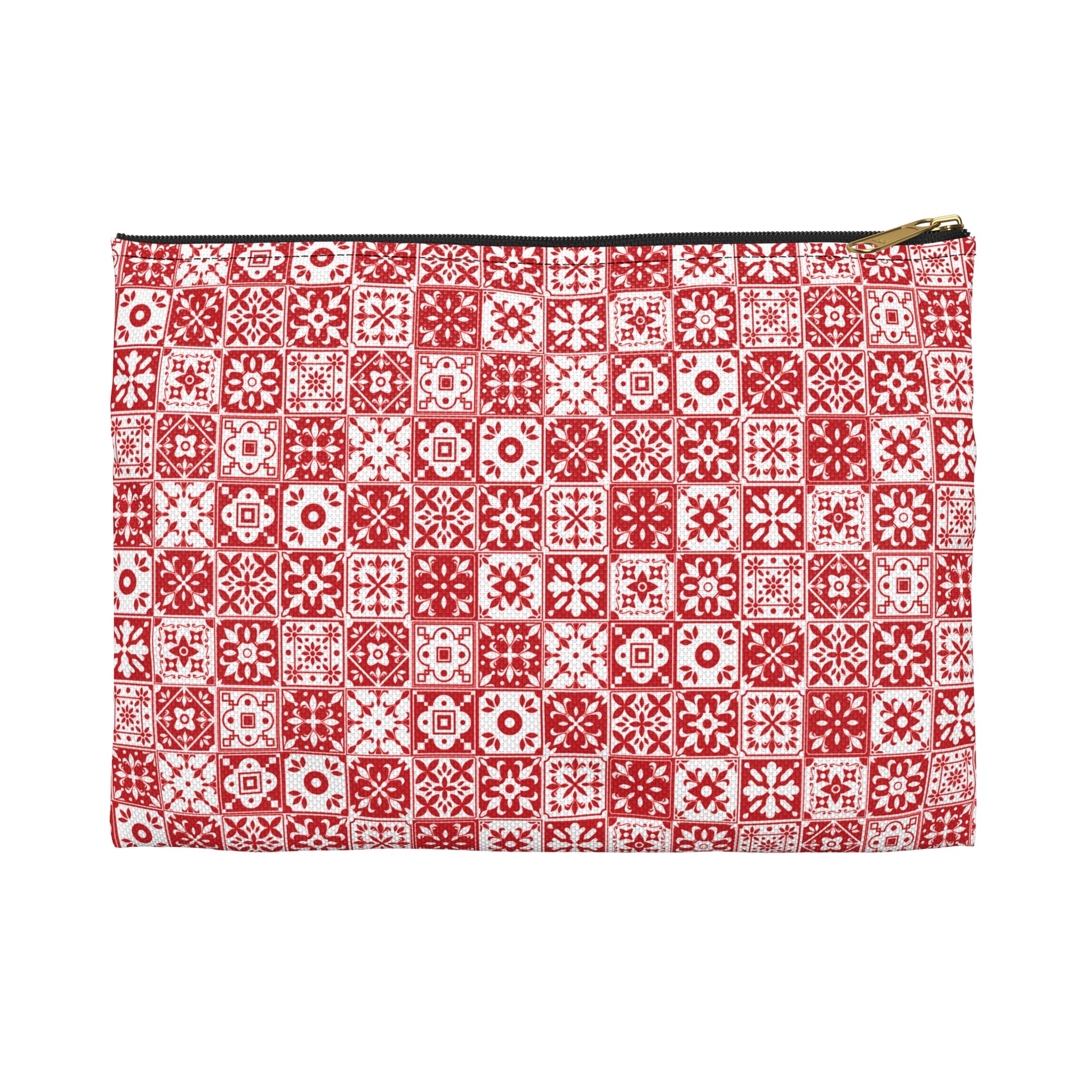 Mediterraneo Mosaic - Red - Accessory Pouch - Perfect for Adventurers & Travelers