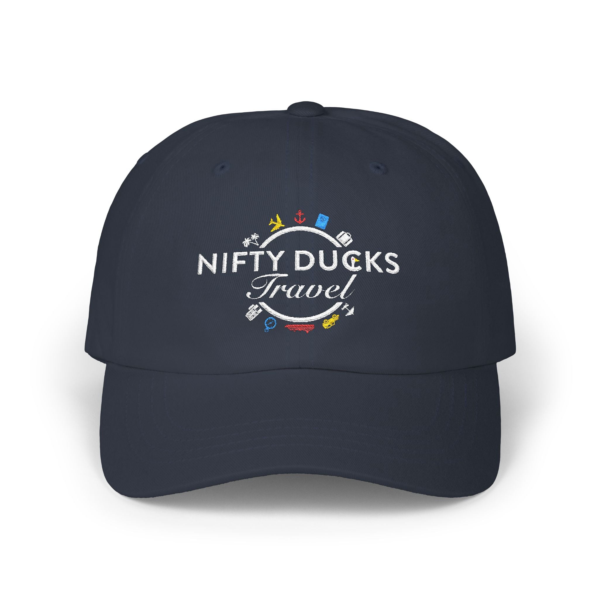 Nifty Ducks Travel Logo - Classic Dad Cap - Color Logo - Perfect for Adventurers