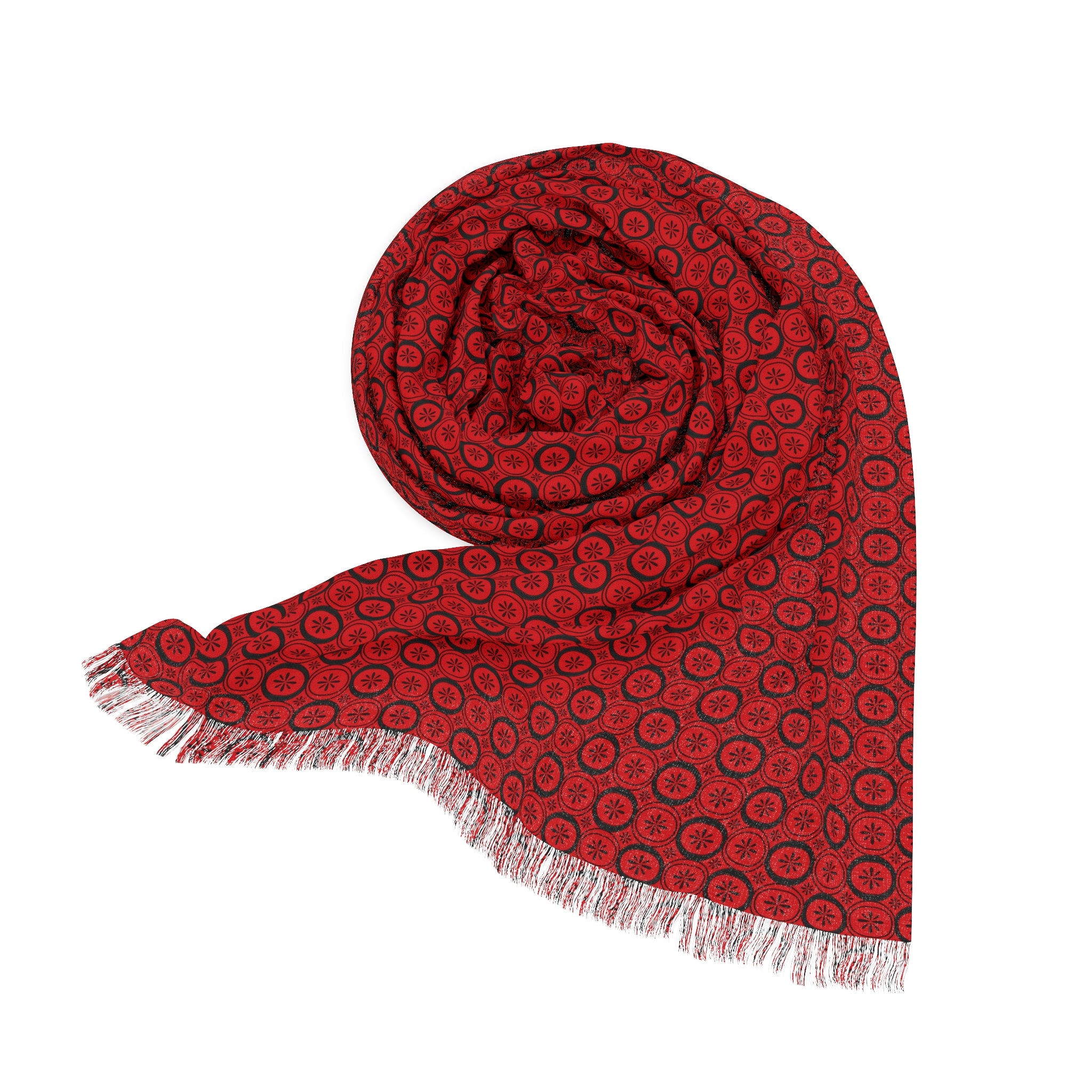 Solaris - Scarlet - Black - Scarf - Lightweight Shawl, Perfect for Outdoor Events, Mothers Day Gift
