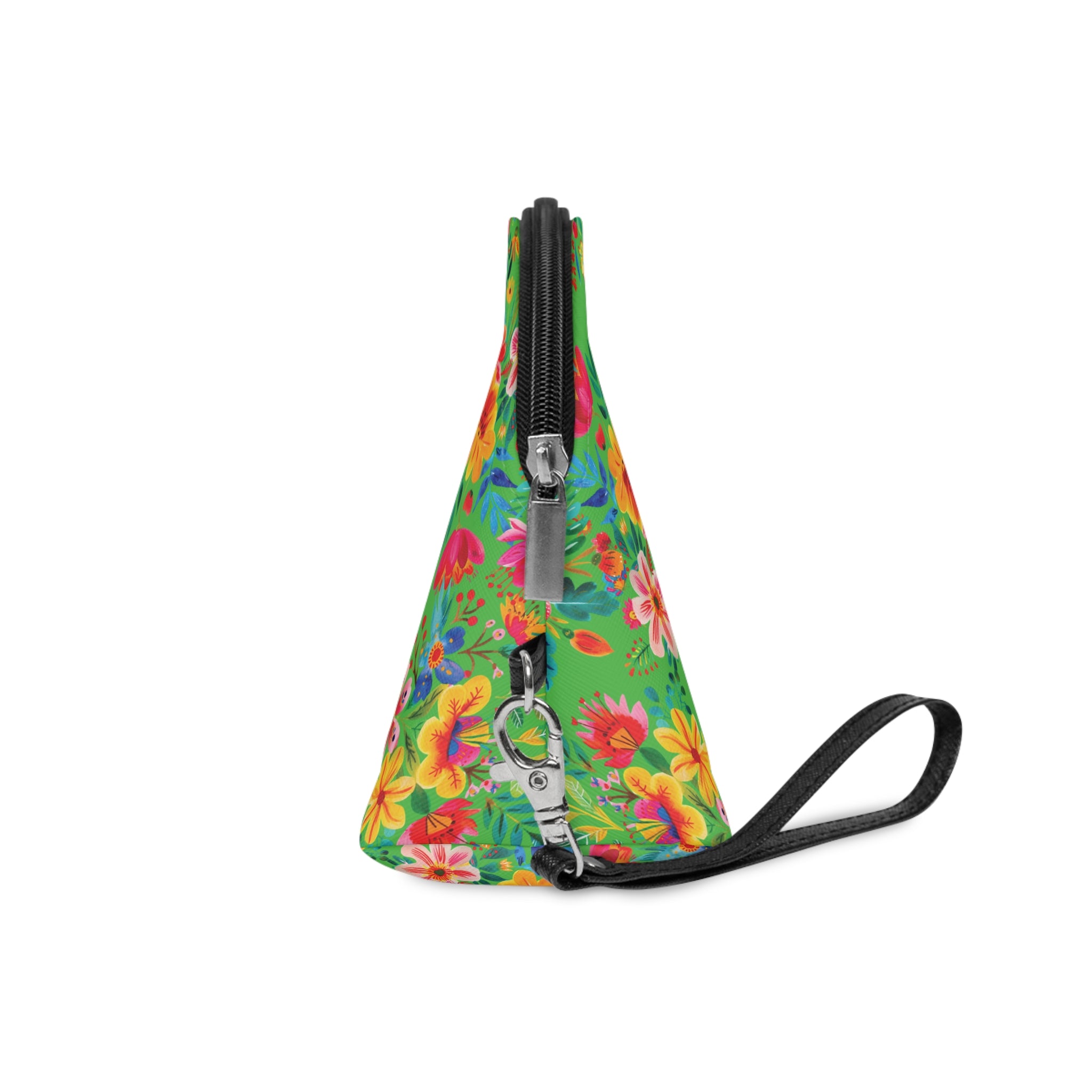Bright Watercolor Flowers Makeup Bag - Fun & Functional Travel Accessory - Lime Green