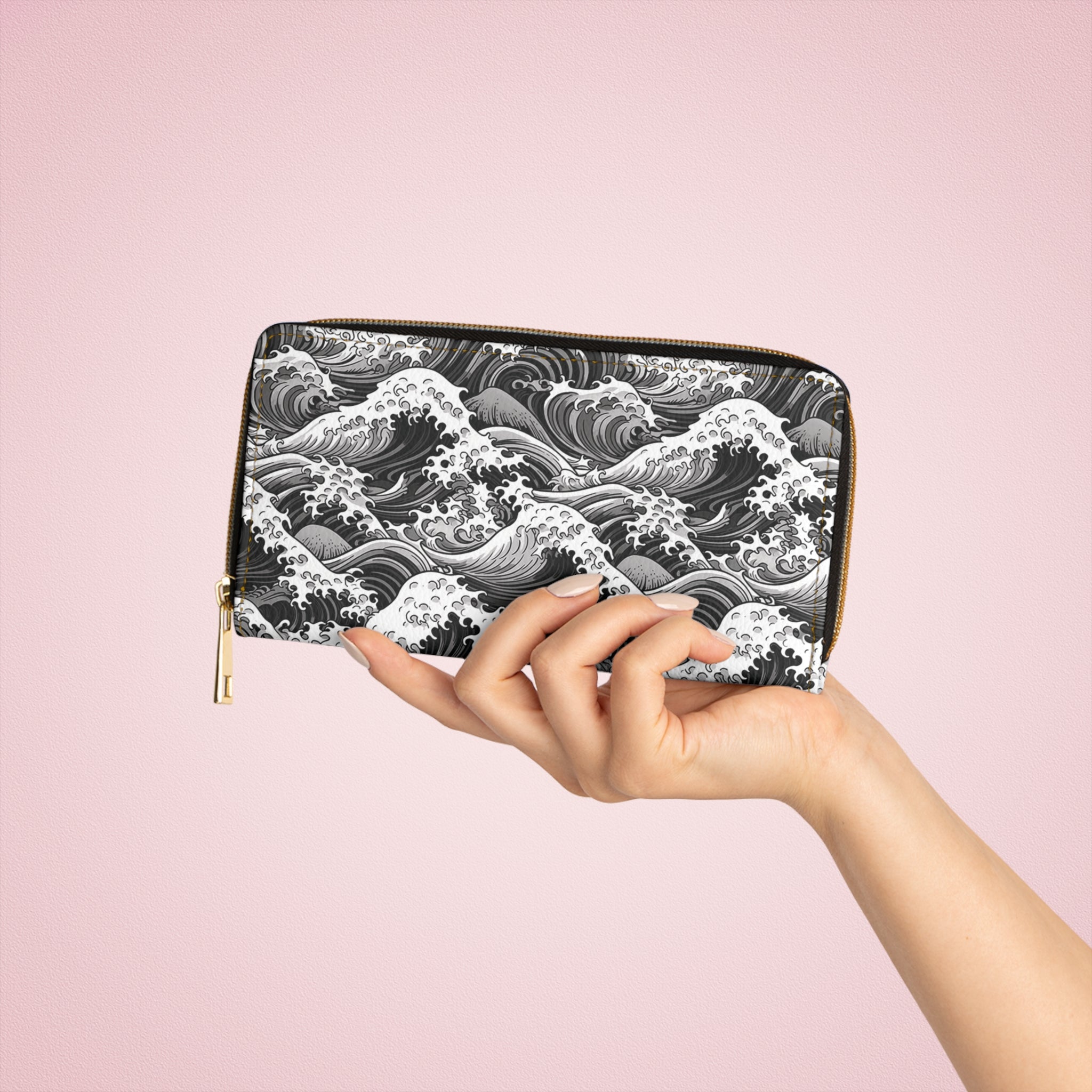 Tempest Tides - Black - Zipper Wallet - Travel Accessories