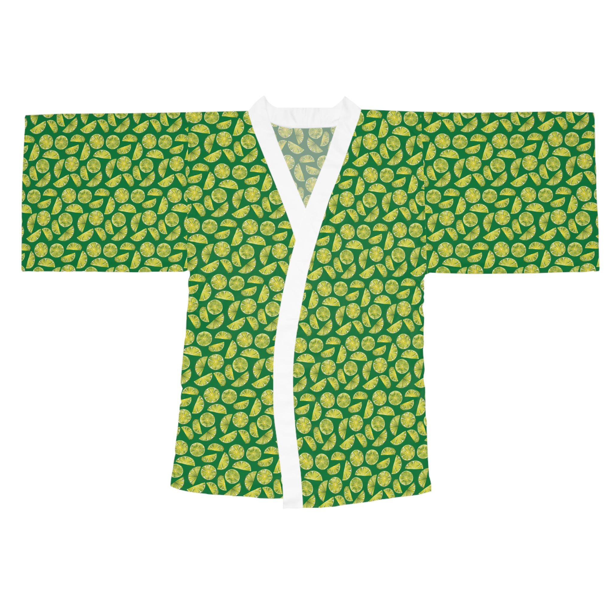 Zest Coast Vibes - Green - Long Sleeve Kimono Robe - Chic Loungewear, Spa Outfit, Gift for Her, Inner Peace, Home Comfort