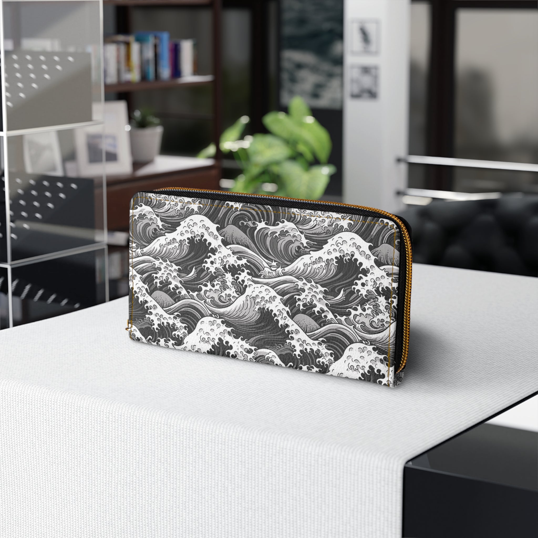 Tempest Tides - Black - Zipper Wallet - Travel Accessories