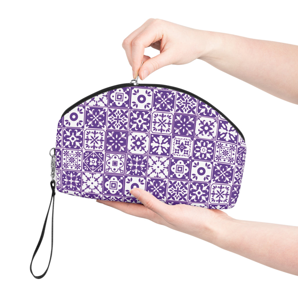 Mediterraneo Mosaic - Purple - Mid Century design - Makeup Bag - Fun & Functional Travel Accessory