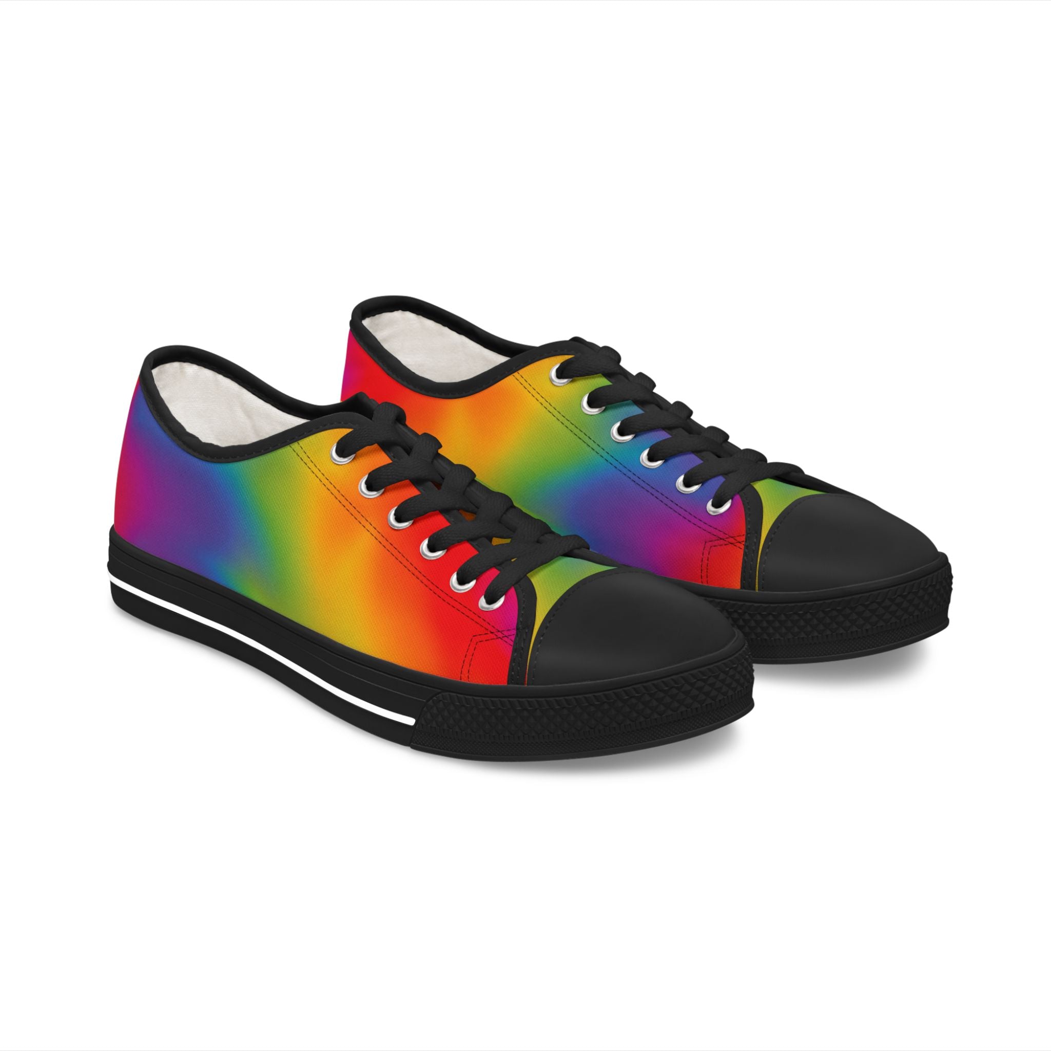 Travel in Technicolor - Women's Low Top Sneakers — Casual Canvas Shoes