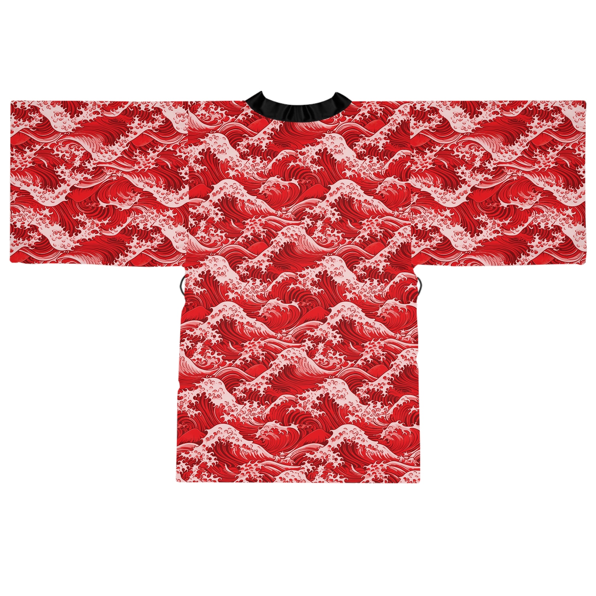 Tempest Tides - Red - Long Sleeve Kimono Robe - Chic Loungewear, Spa Outfit, Gift for Her, Inner Peace, Home Comfort