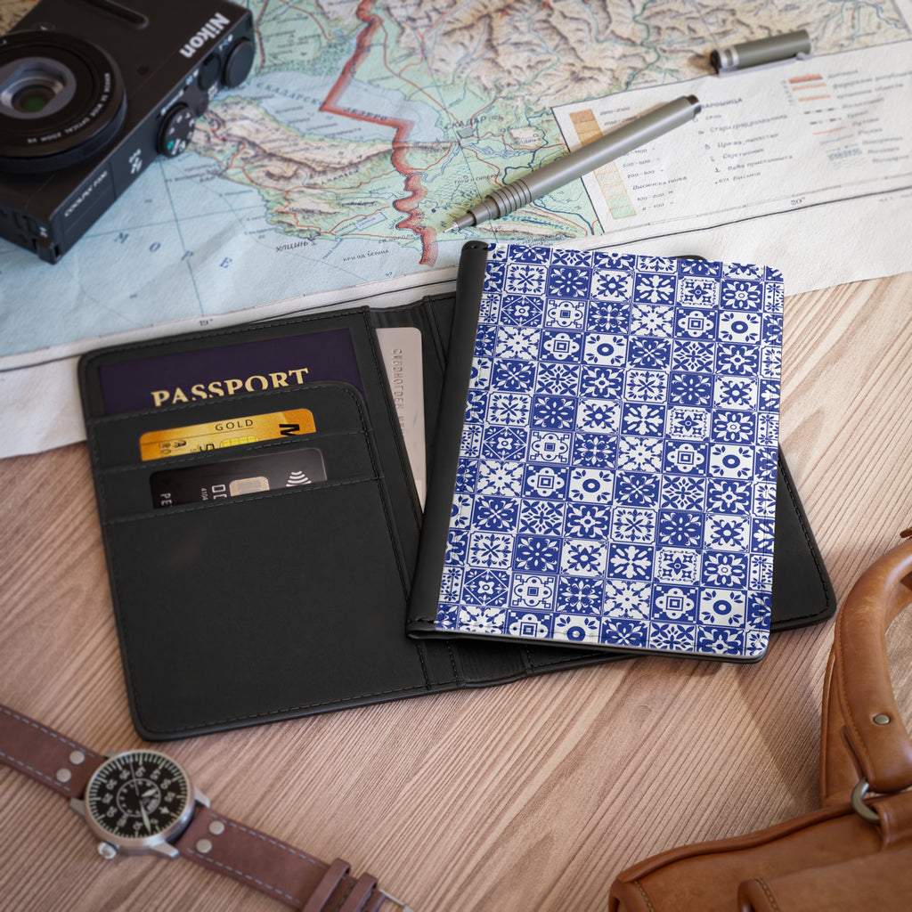 Mediterraneo Mosaic - Blue - Passport Cover | Travel Accessory, Gift for Jet setters, Unique Travel Journal, Vacation Must-Have, Gift for Travelers