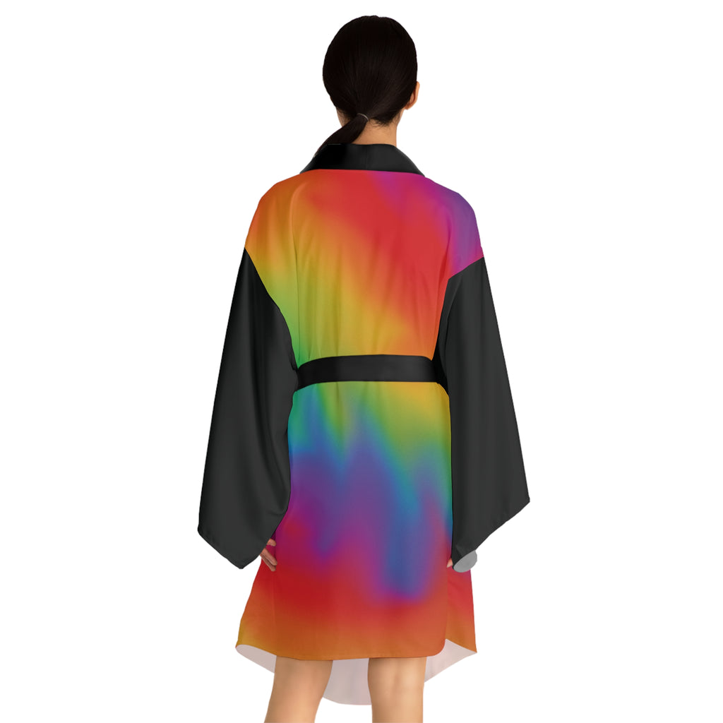 Travel in Technicolor - Long Sleeve Kimono Robe - Chic Loungewear, Spa Outfit, Gift for Her, Inner Peace, Home Comfort