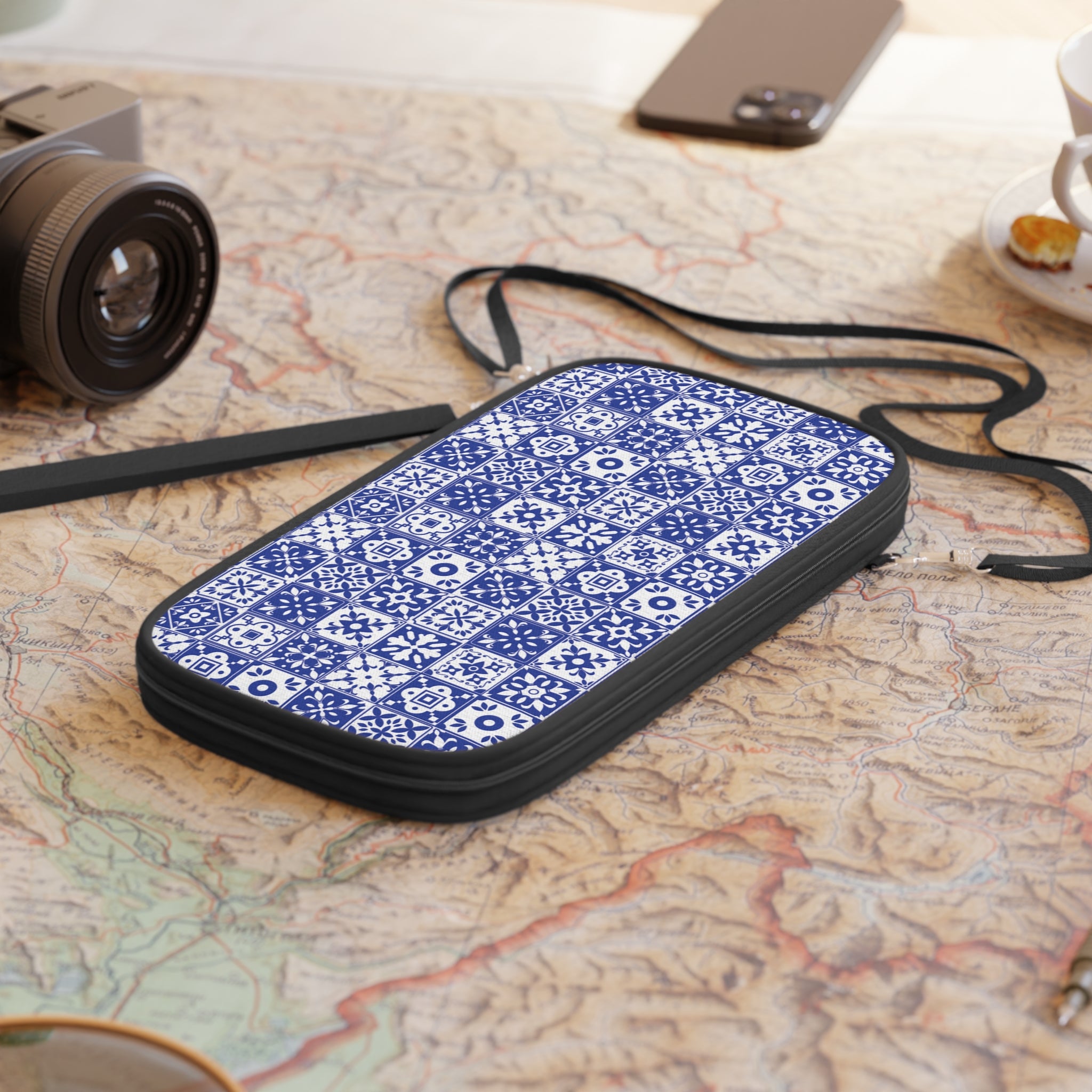 Mediterraneo Mosaic - Blue - Passport Wallet - Perfect for Adventurers & Travelers