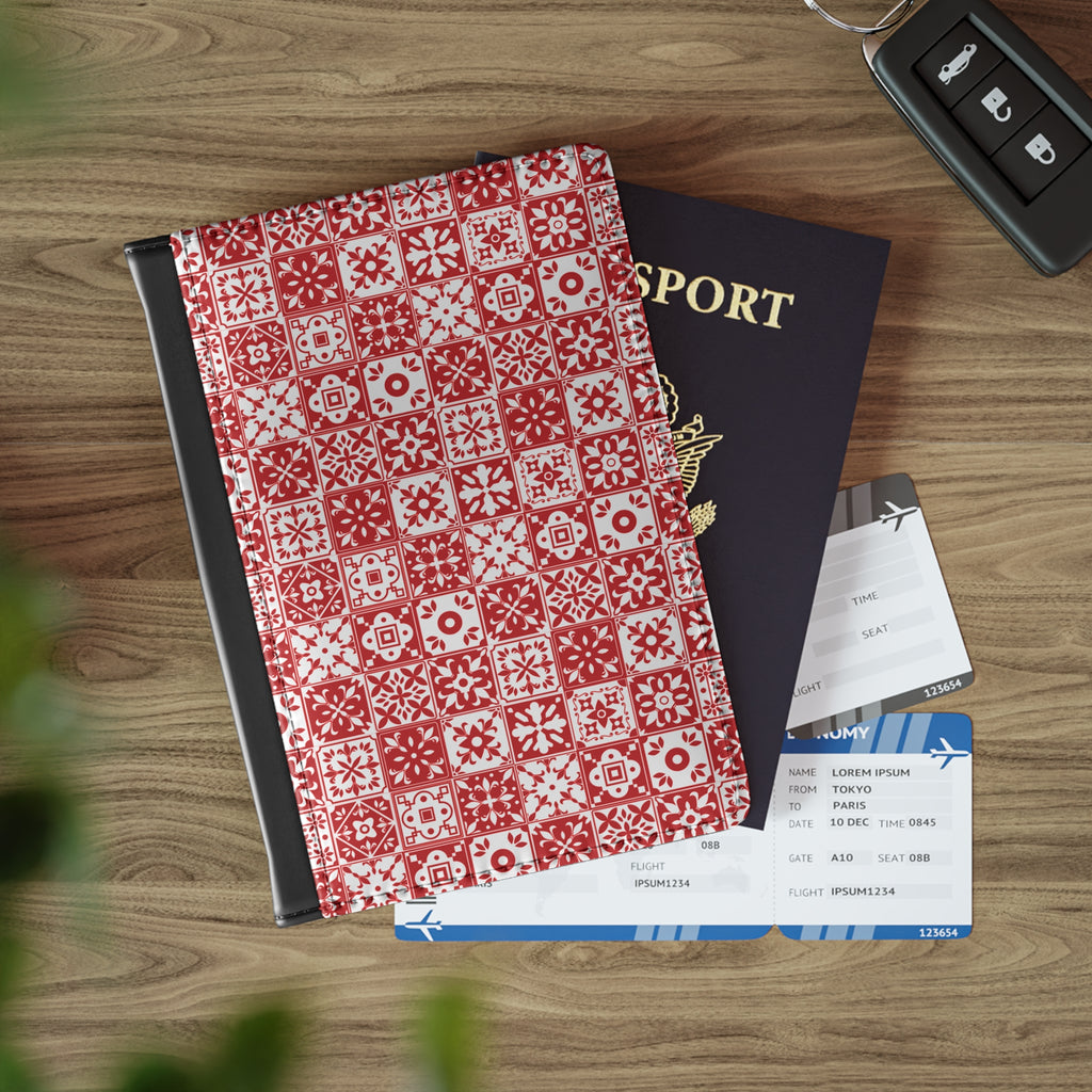Mediterraneo Mosaic - Red - Passport Cover | Travel Accessory, Gift for Jet setters, Unique Travel Journal, Vacation Must-Have, Gift for Travelers