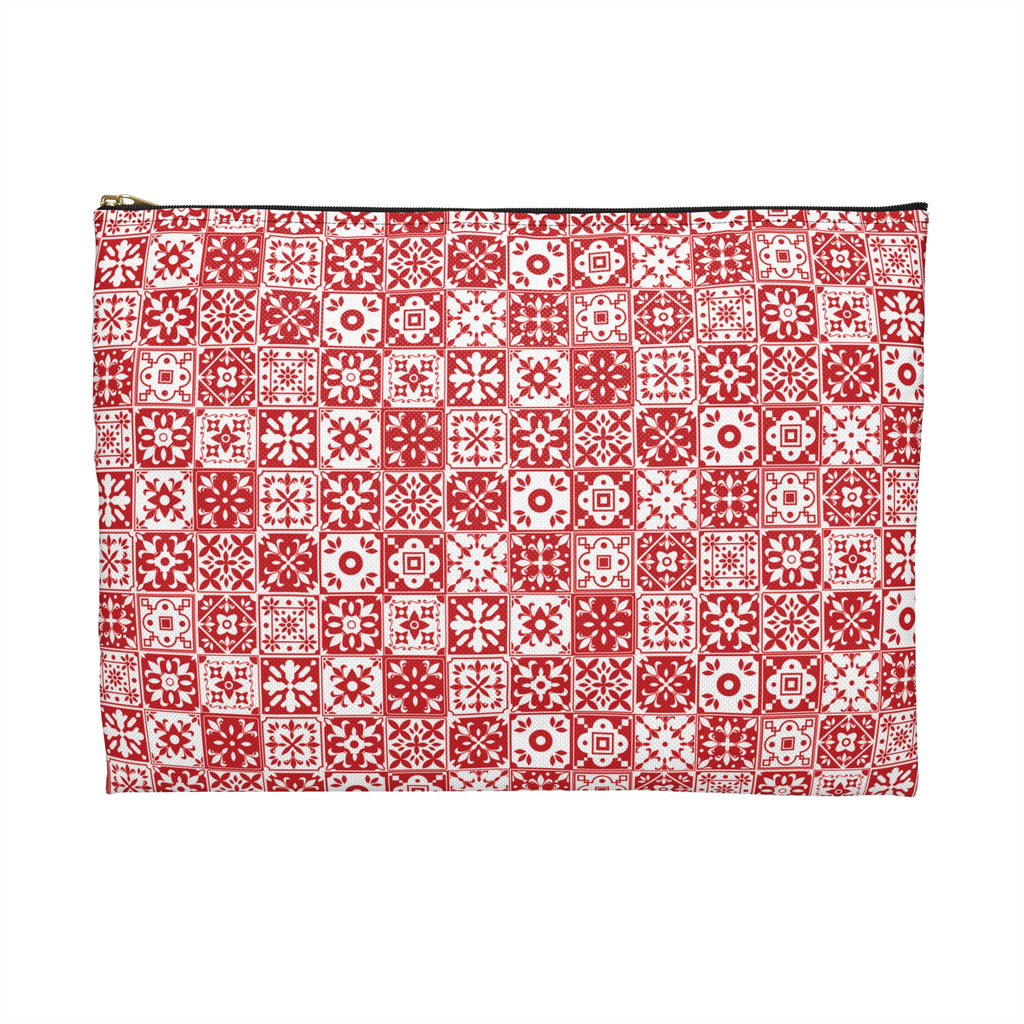 Mediterraneo Mosaic - Red - Accessory Pouch - Perfect for Adventurers & Travelers