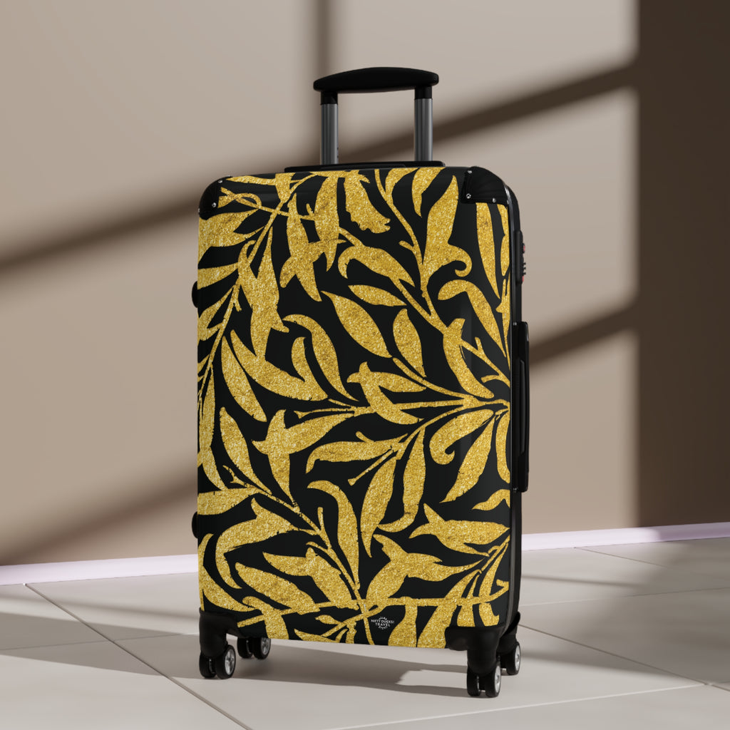 Gold Leaves - Black - Suitcase - Stylish Luggage for Adventurers