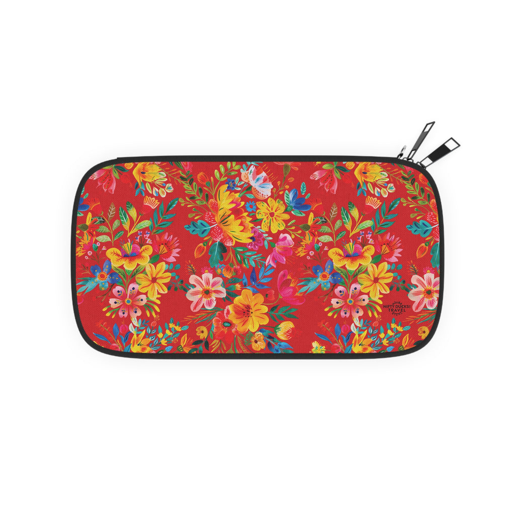 Bright Watercolor Flowers Passport Wallet - Perfect for Adventurers & Travelers - Scarlet