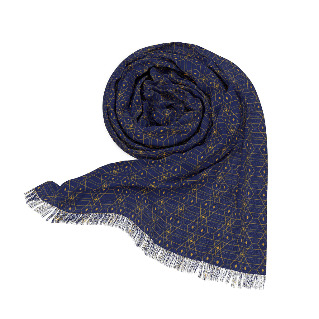 Dimetra - Midnight Mallard - Gold - Scarf - Lightweight Shawl, Perfect for Outdoor Events, Mothers Day Gift