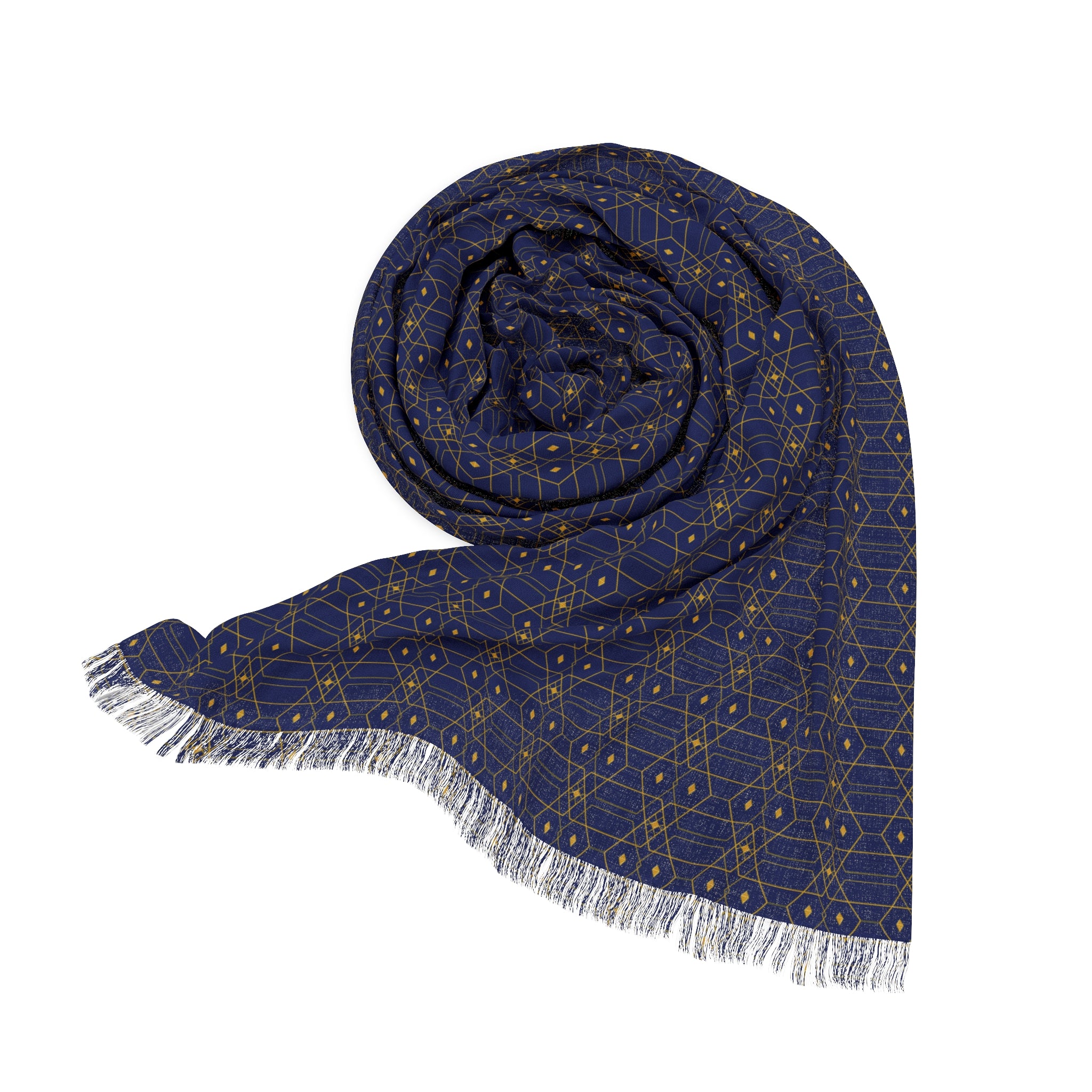 Dimetra - Midnight Mallard - Gold - Scarf - Lightweight Shawl, Perfect for Outdoor Events, Mothers Day Gift