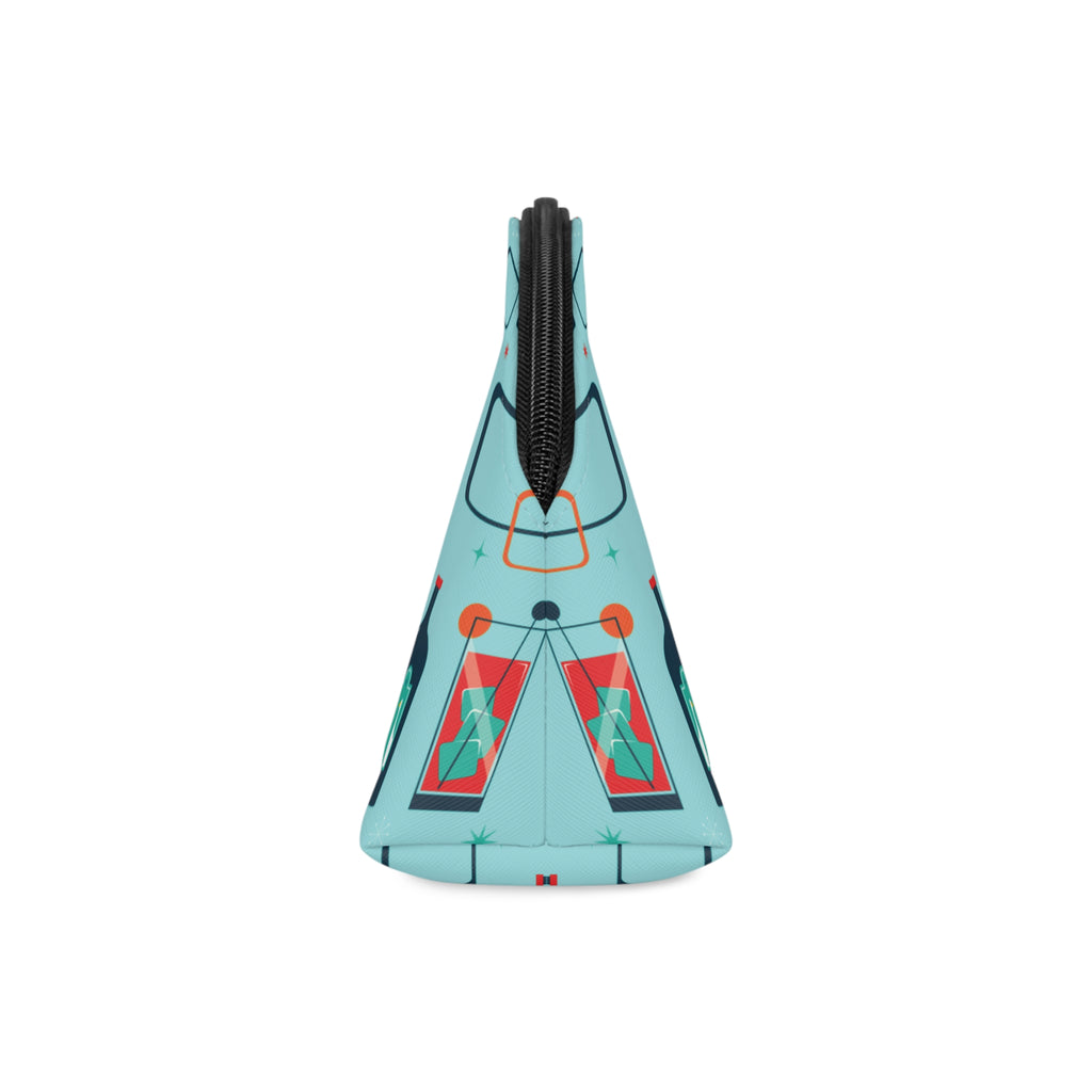 Cocktail Time - Electric Blue - Mid Century design - Makeup Bag - Fun & Functional Travel Accessory