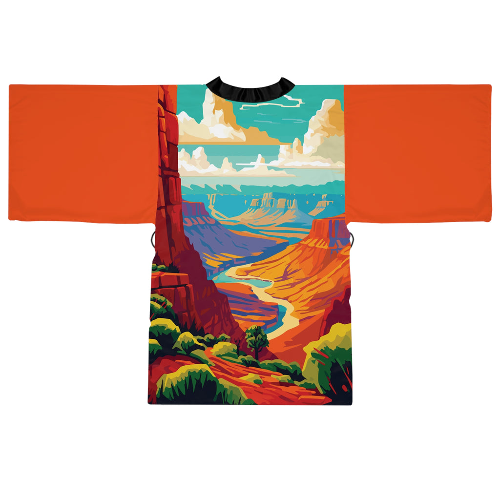 Cities and Landmarks - Grand Canyon - Arizona - Long Sleeve Kimono Robe - Chic Loungewear, Spa Outfit, Gift for Her, Inner Peace, Home Comfort