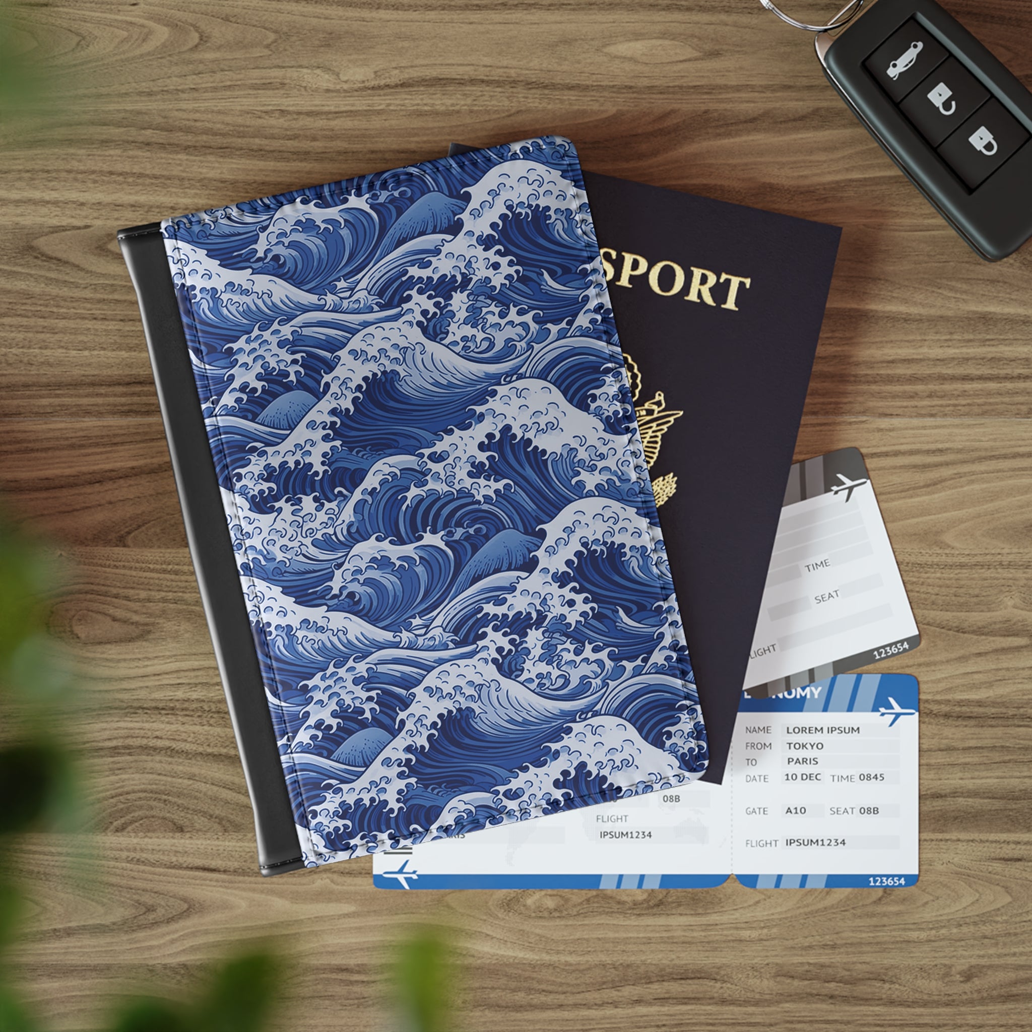 Tempest Tides - Blue - Passport Cover | Travel Accessory, Gift for Jet setters, Unique Travel Journal, Vacation Must-Have, Gift for Travelers