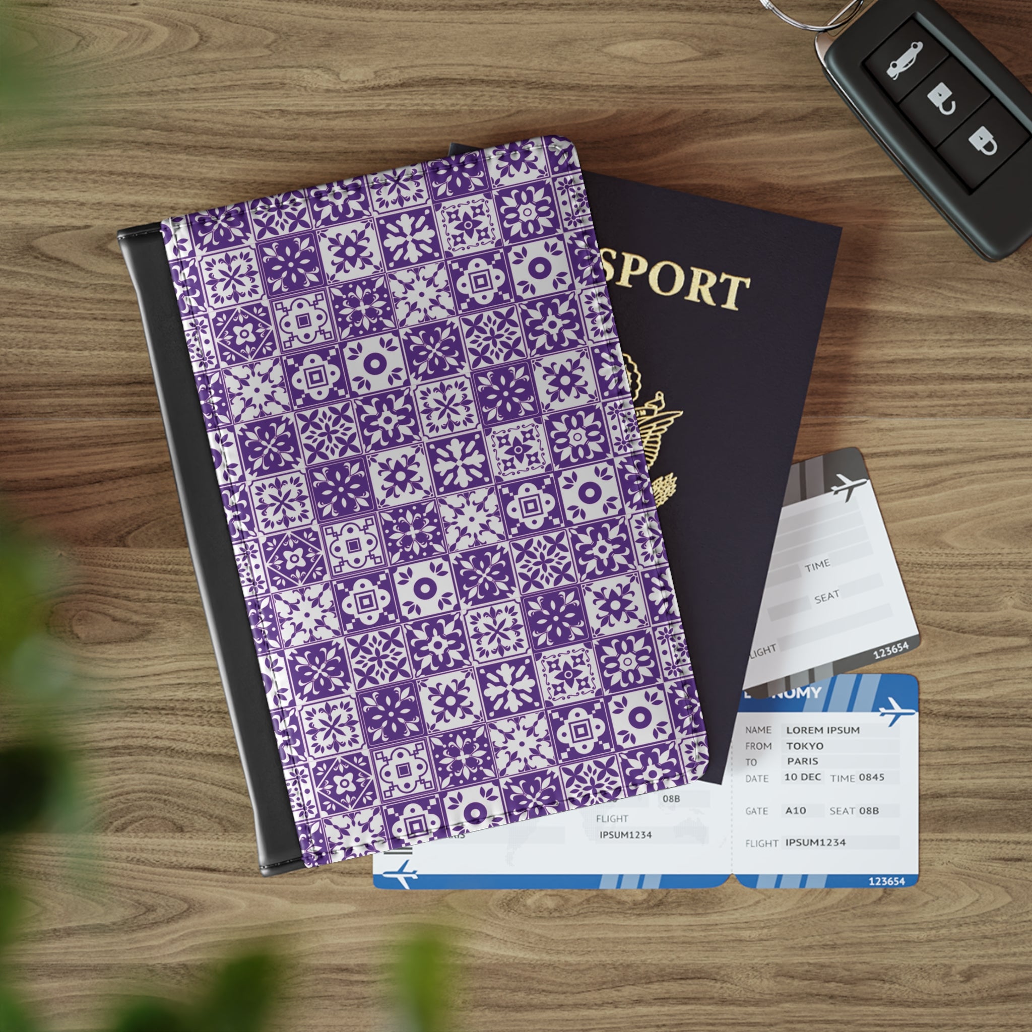 Mediterraneo Mosaic - Purple - Passport Cover | Travel Accessory, Gift for Jet setters, Unique Travel Journal, Vacation Must-Have, Gift for Travelers